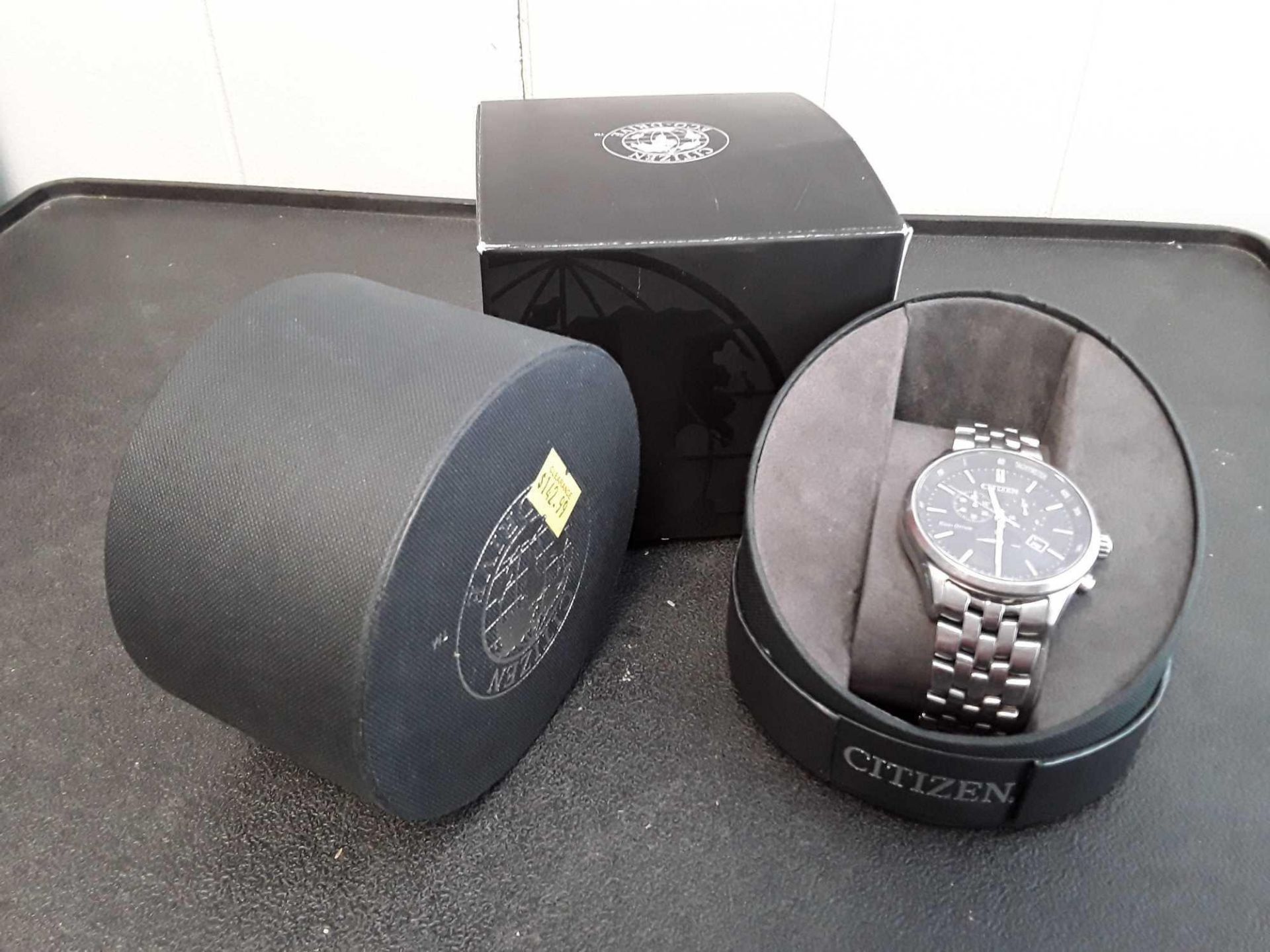 Citizen Watch - Eco-Drive Silver band, Black Face - Case and Box included