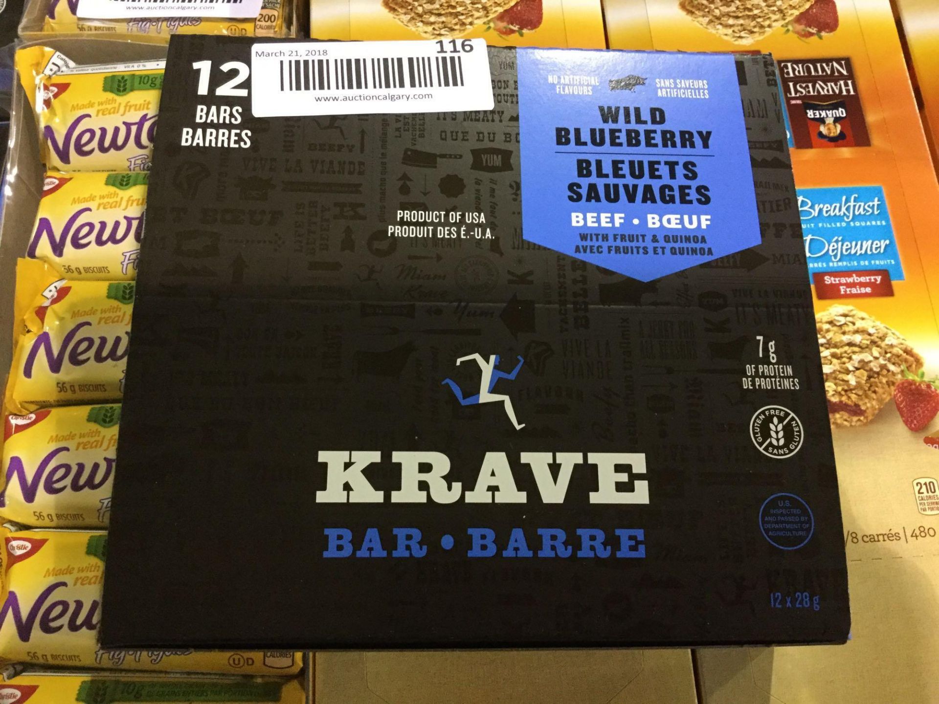 Box of 12 x 28 g Krave Bars - Wild BlueBerry
