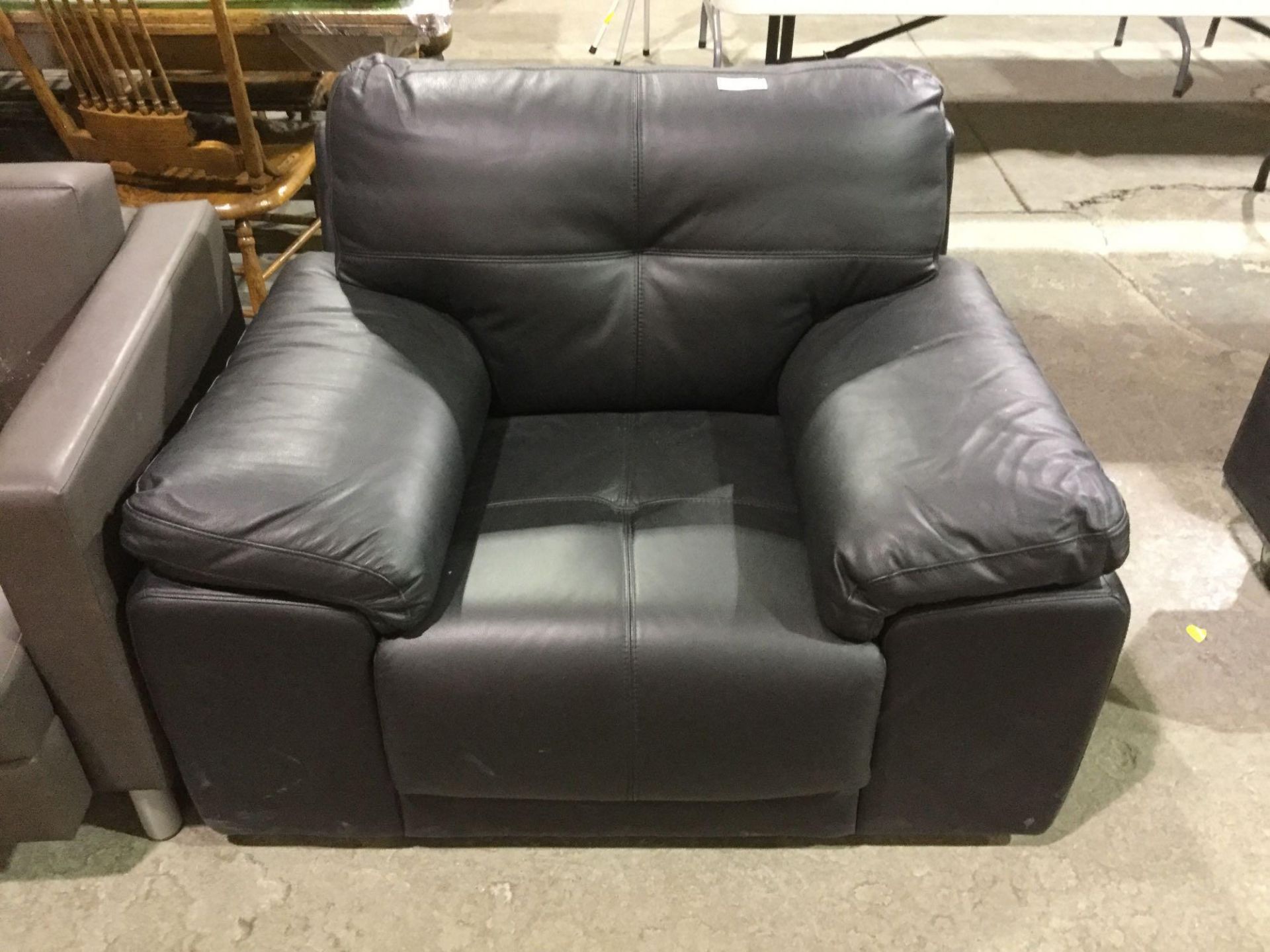 Leather Arm Chair - Black