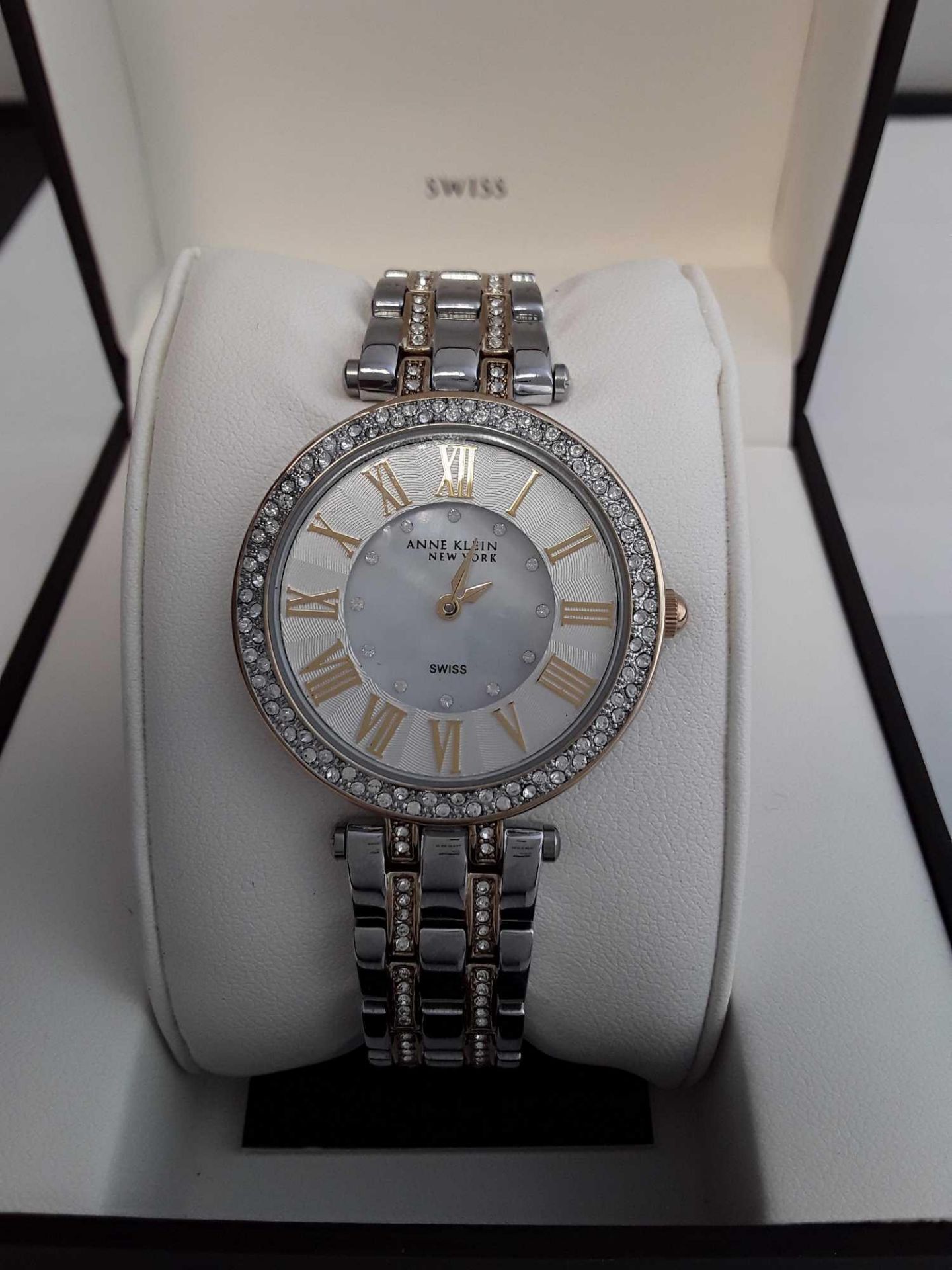 Anne Klein Women's Watch - Crystals around Face and On Silver Band includes Box - Image 2 of 2