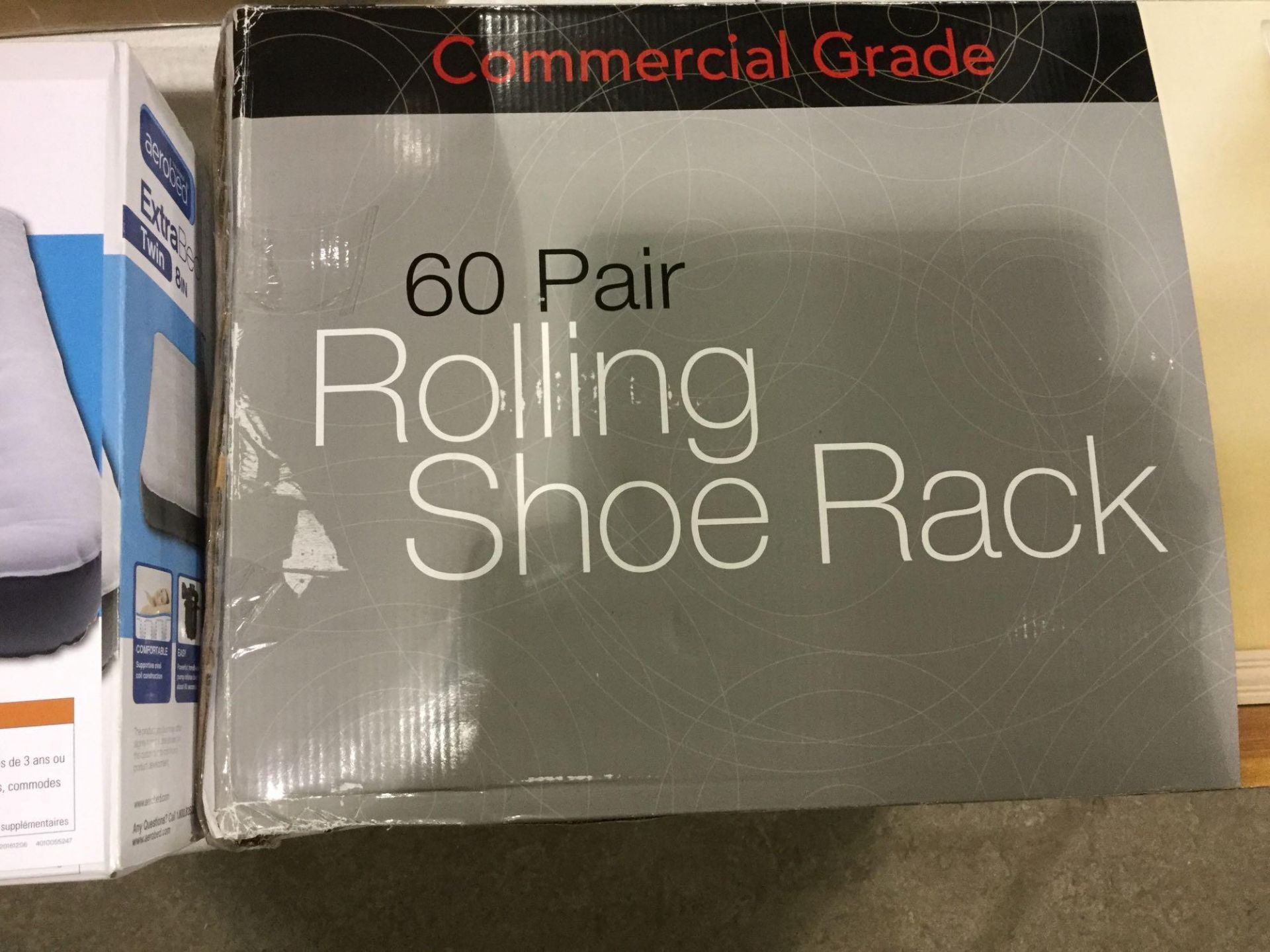 Commercial Grade - 60 Pair Rolling Shoe Rack