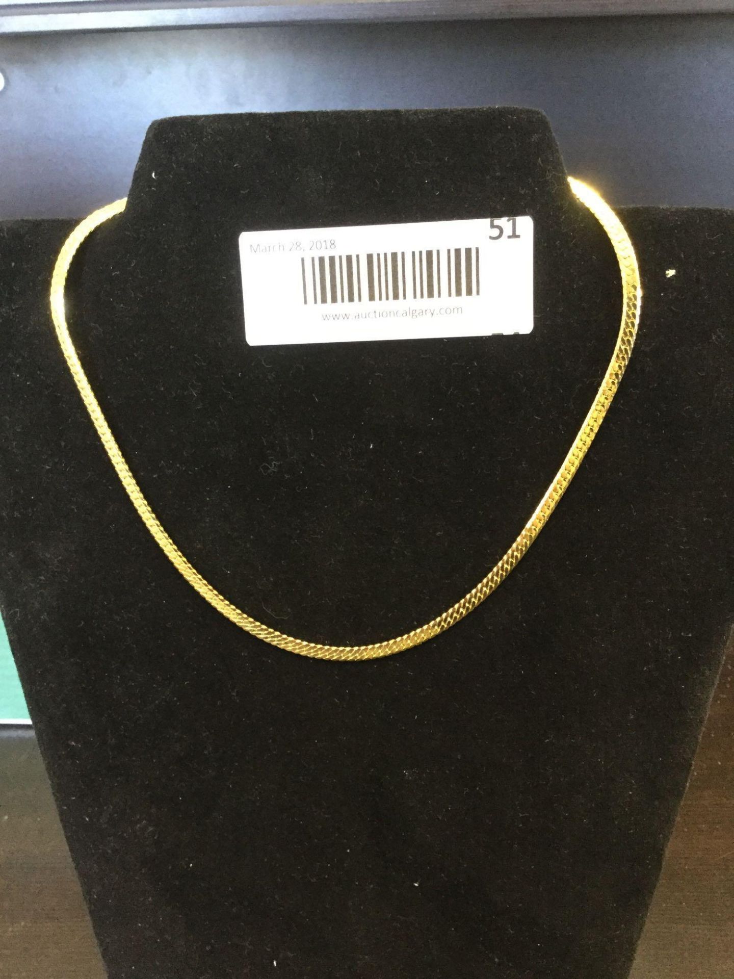12" Gold Plated Herringbone Necklace