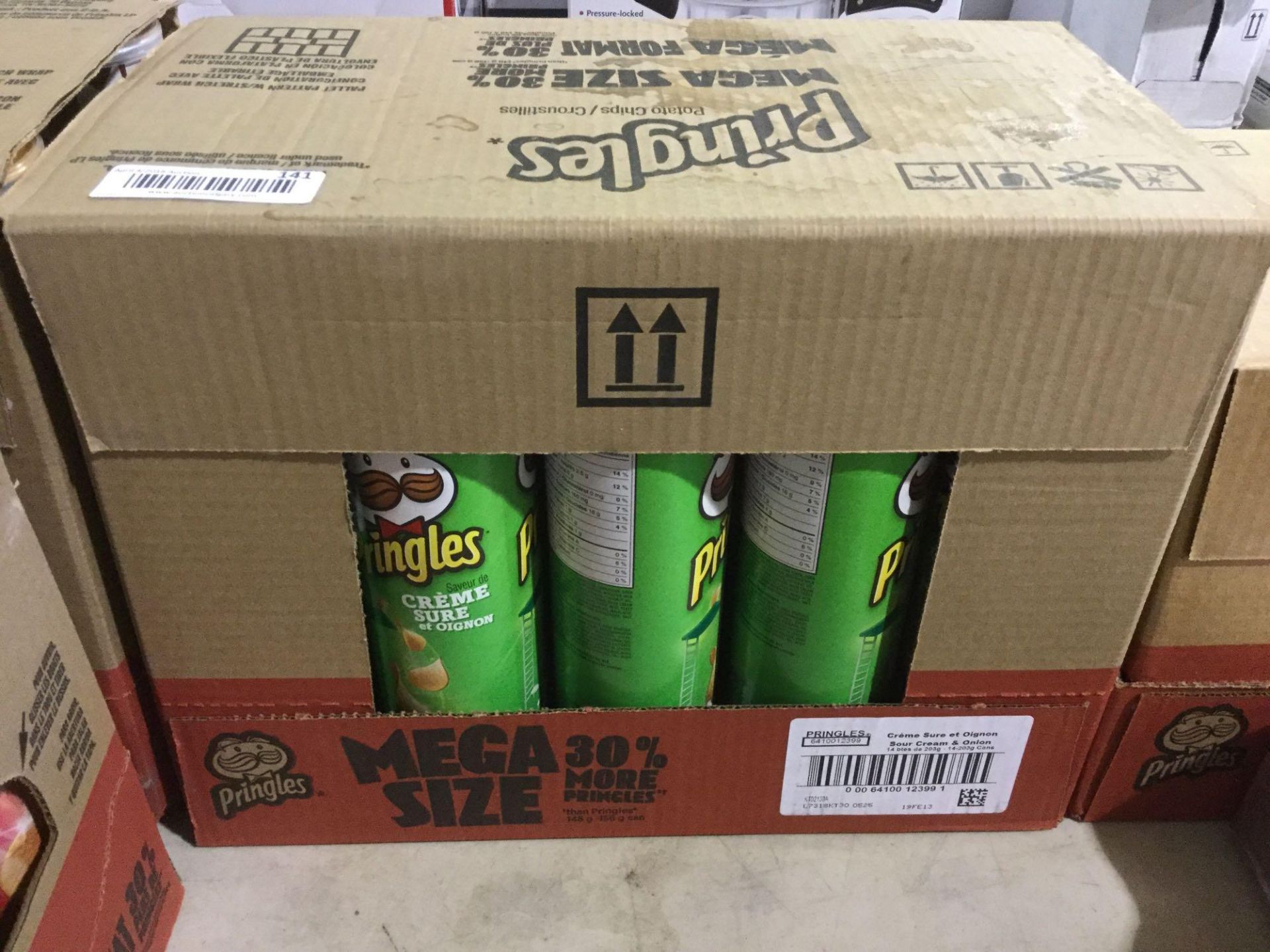 Case of 14 x 156 g Pringles Cans - Sour Cream and Onion