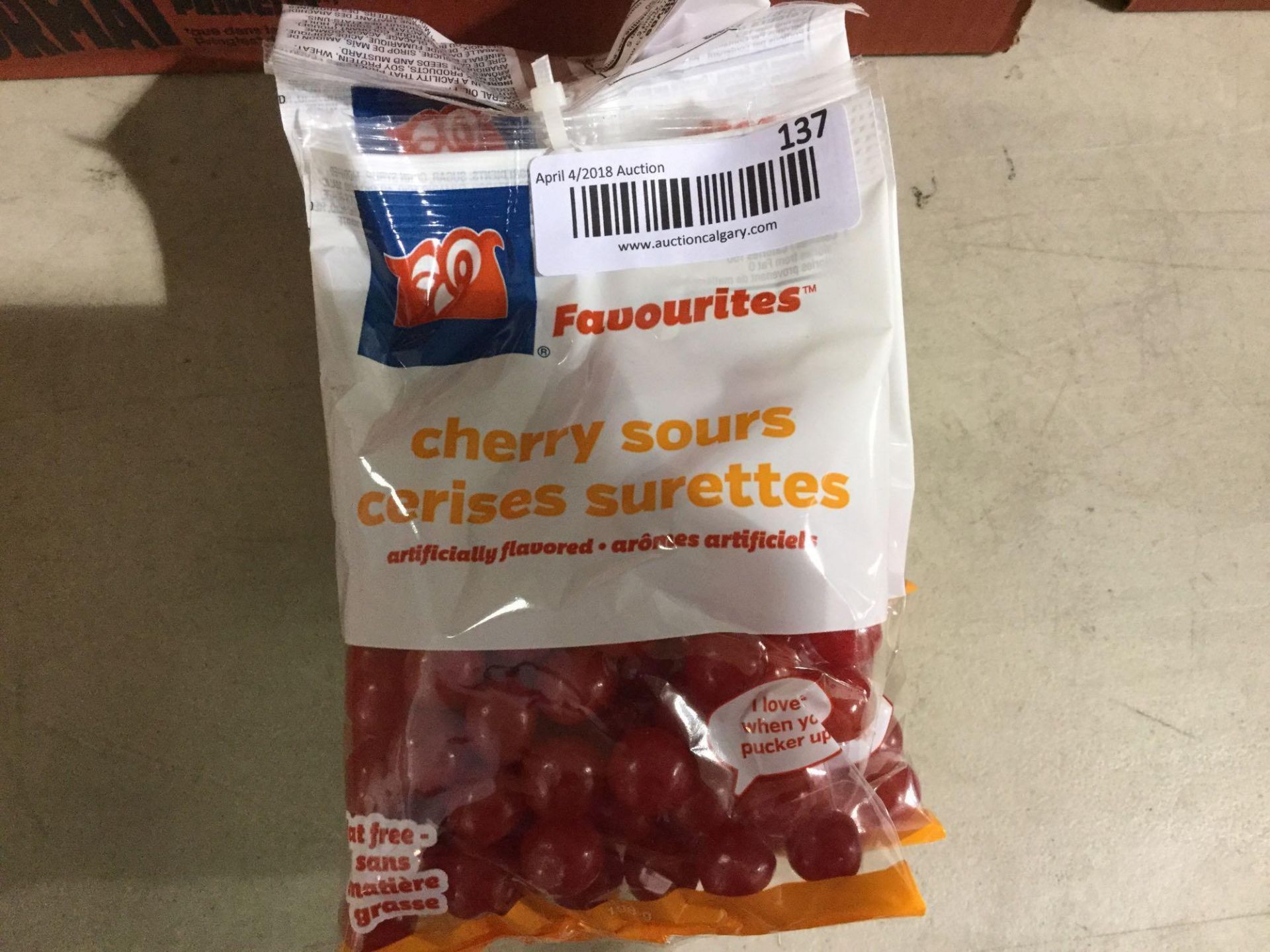 Lot of 4 x 189 g Cherry Sour Candy