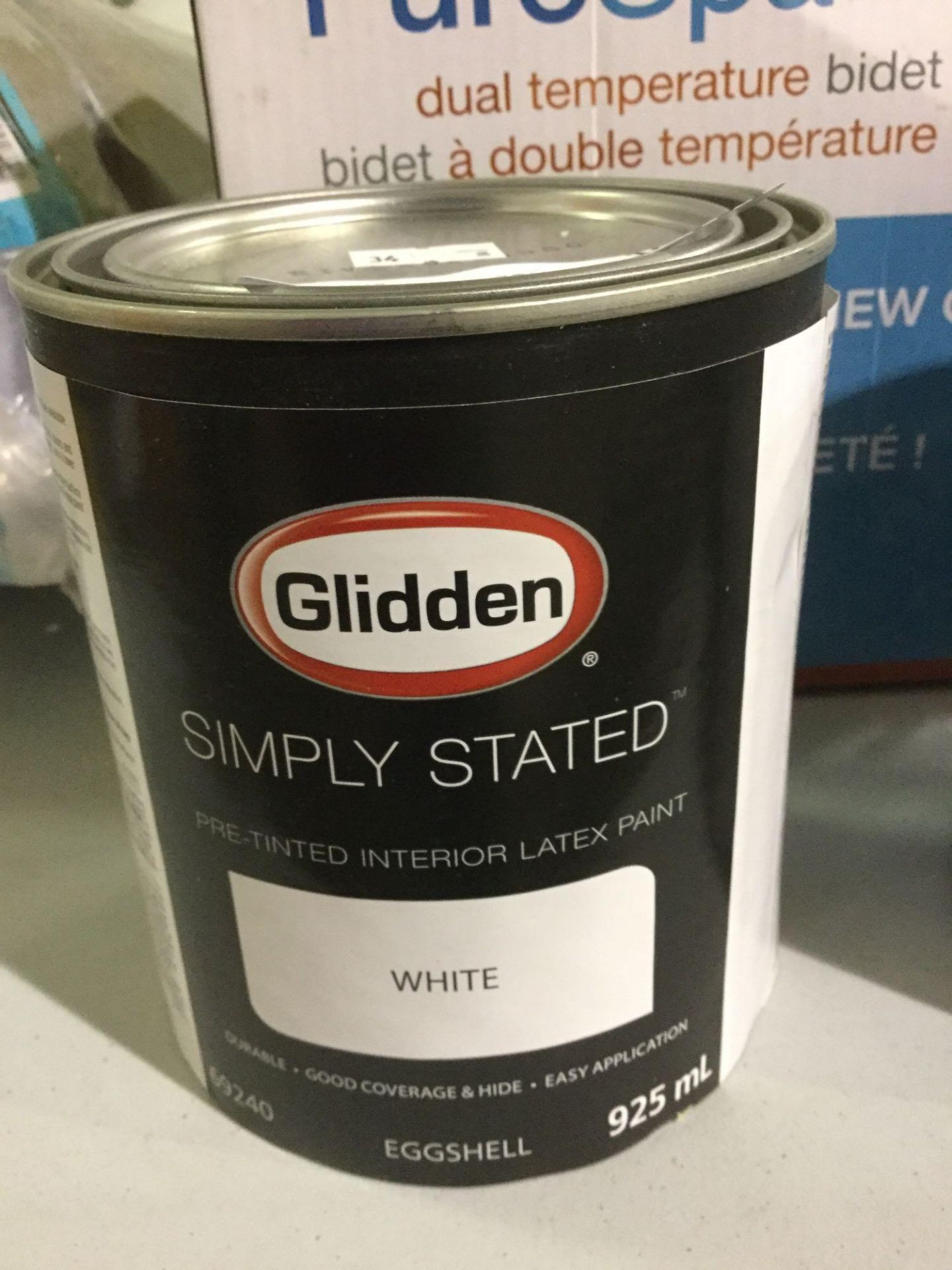 925 mL Glidden Simply Stated pre-Tinted Interior Latex  Paint - White - Eggshell Finish