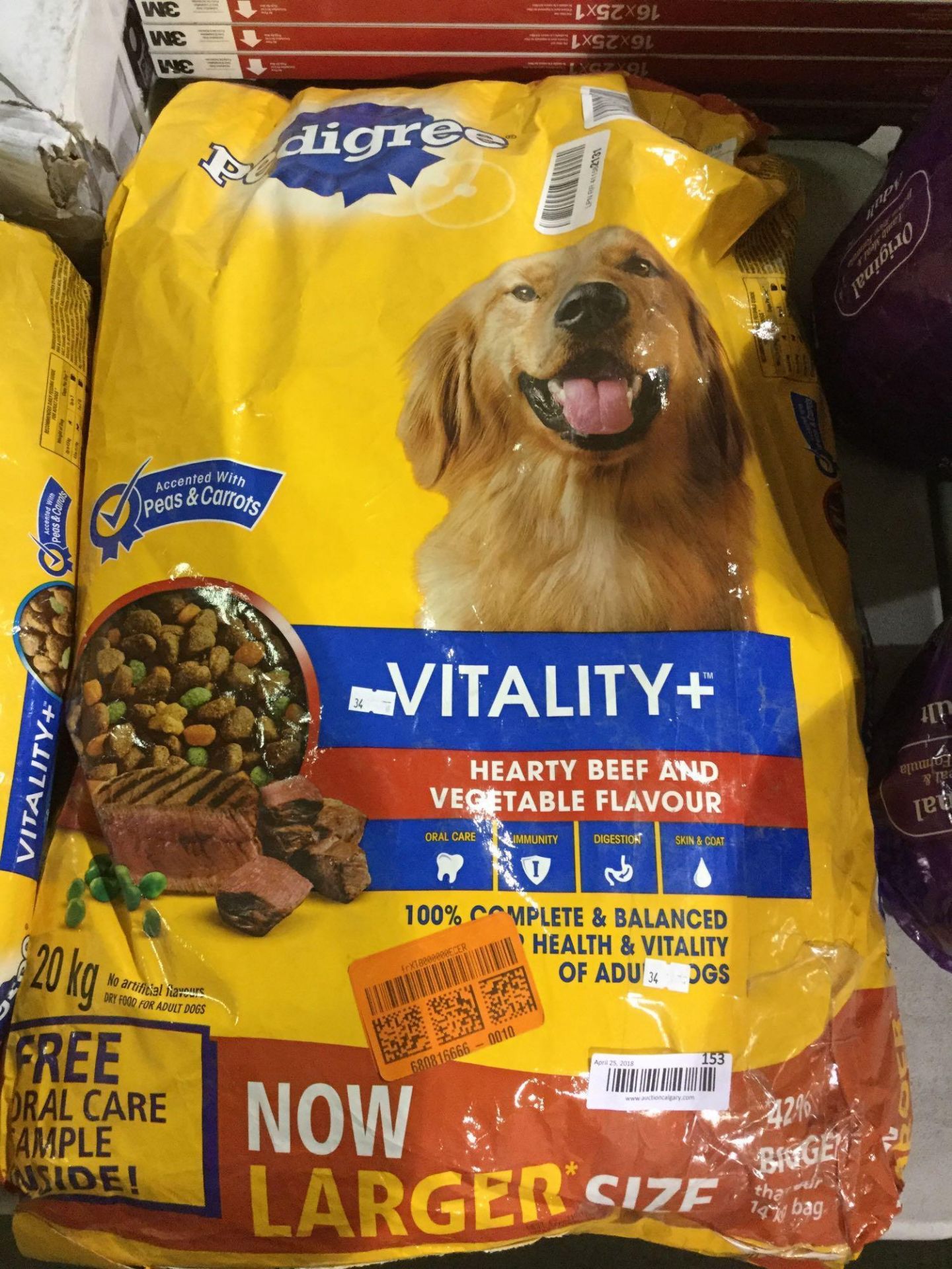 Pedigree Vitality Hearty Beef & Vegetable Dog Food 20kg