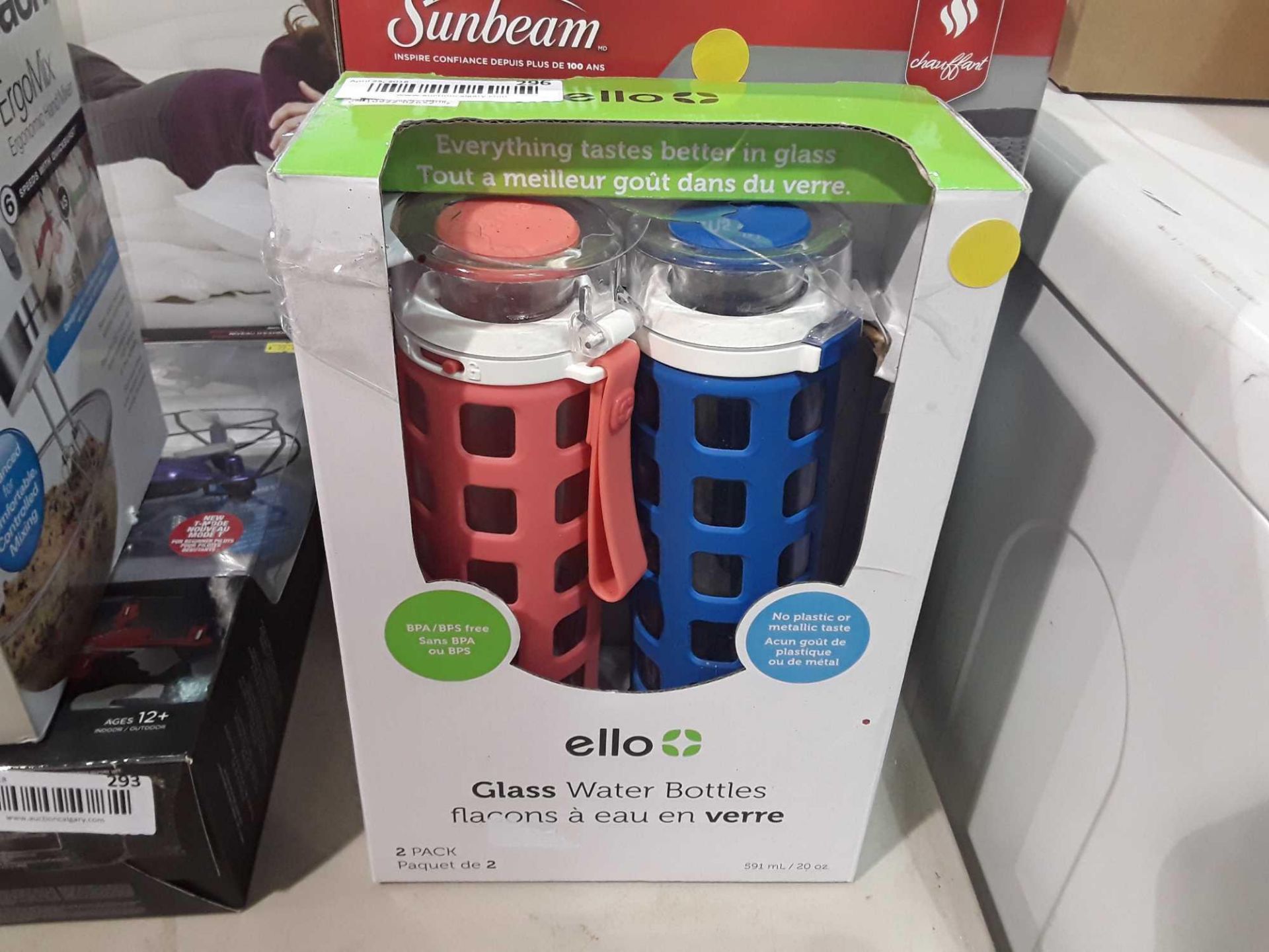 ELLO glass water bottles 2 pack