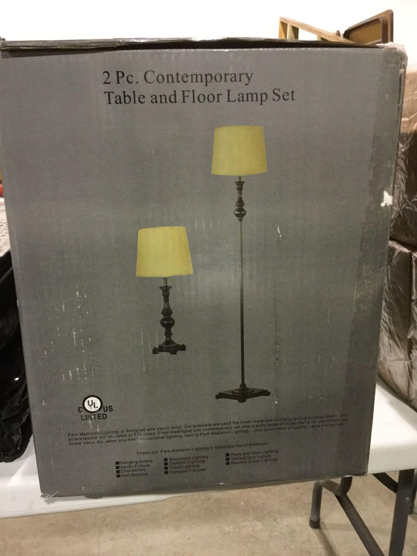 Park Madison Lighting 2 Piece Contemporary Table & Floor Lamp Set