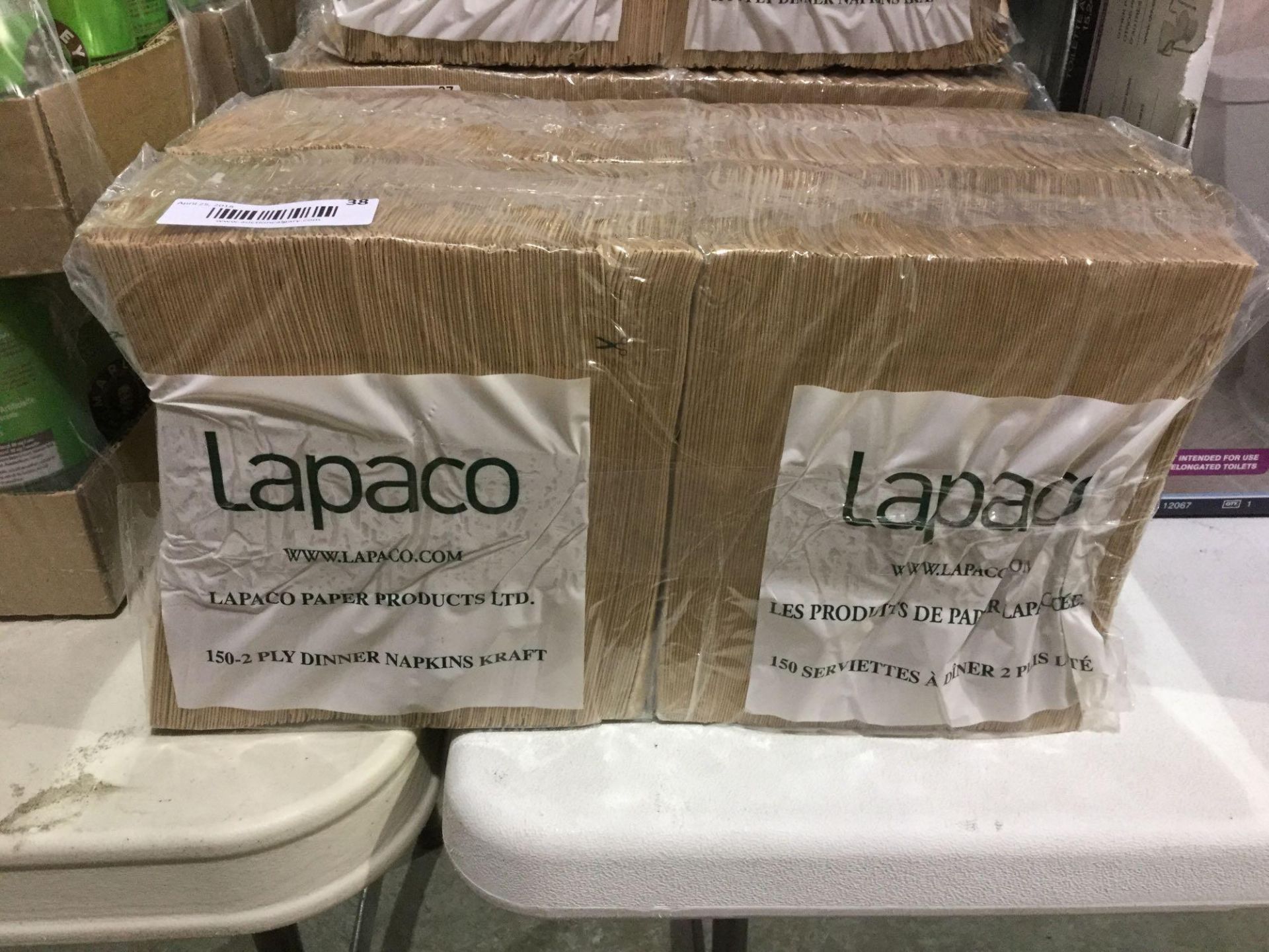 Lot of 4 x 150 Lapaco 2 ply Dinner napkins - Kraft