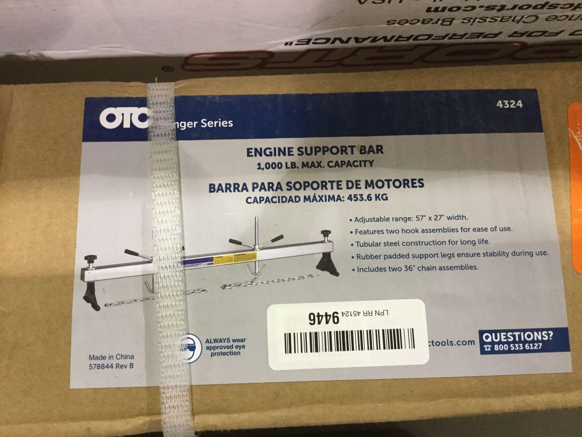 OTC Engine Support Bar 1,000LB Max Capacity