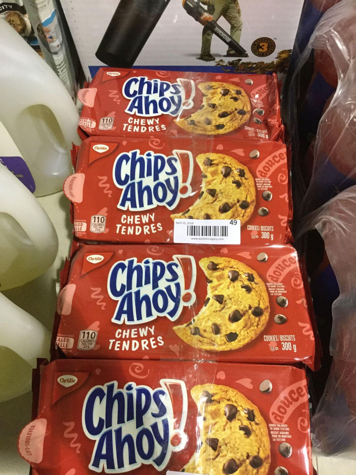 Lot of 4 x 300 g Chips Ahoy! Chewy Chocolate Chip Cookies