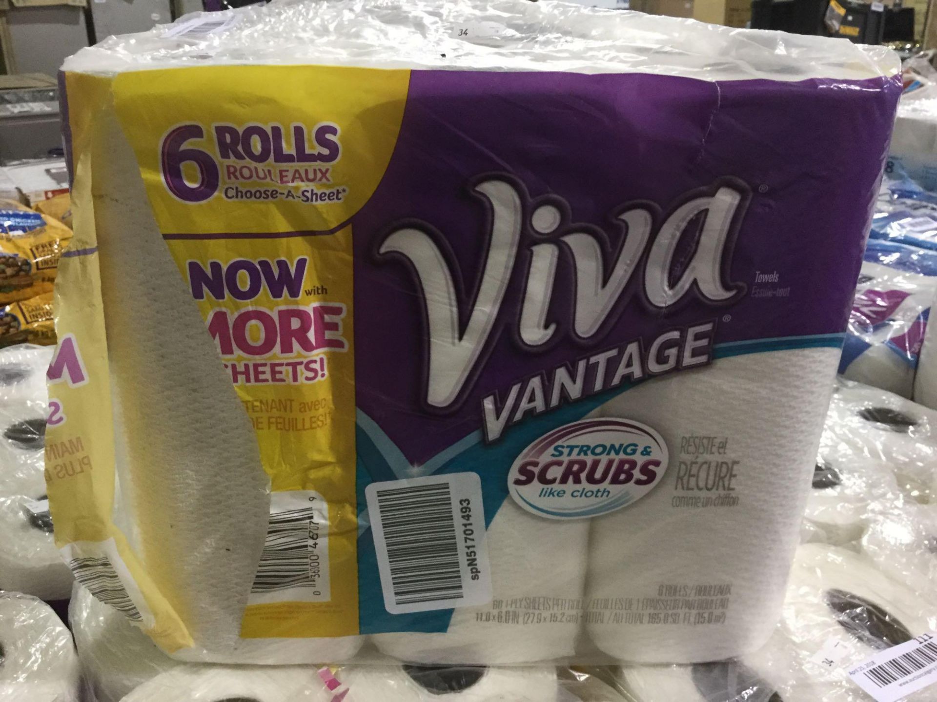 Package of 6 Viva Vantage Paper towel Rolls