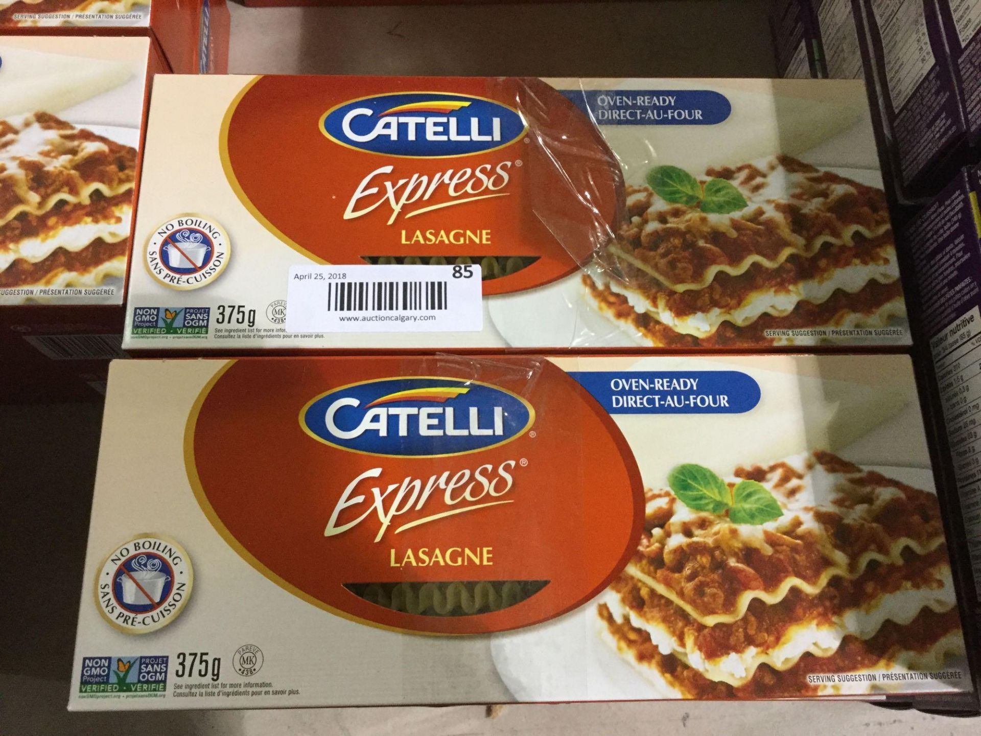 Lot of 2 x 375 g Catelli Express Lasagne