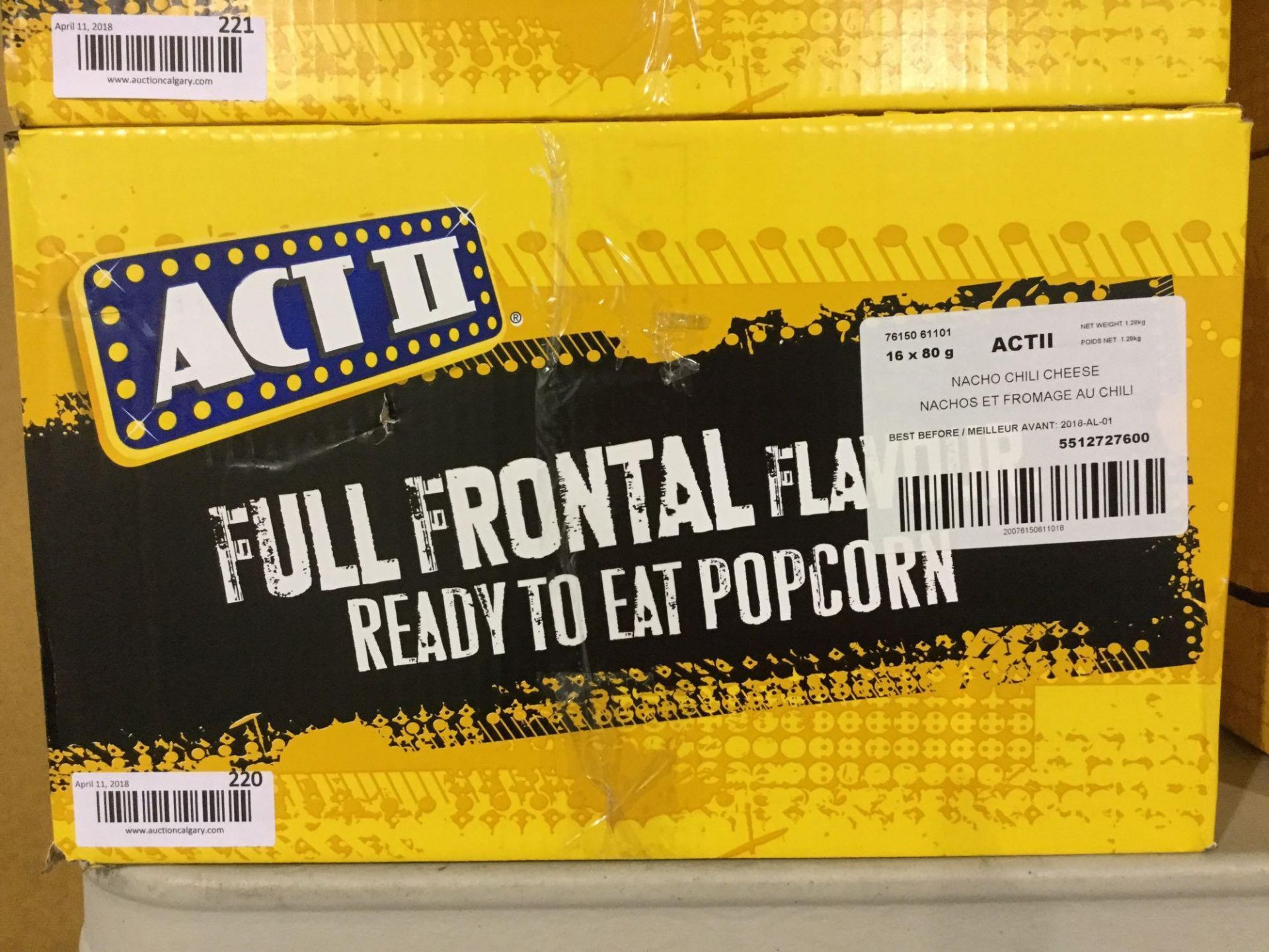 Case of 16 x 80 g ACT II Nacho Chili Cheese Popped Popcorn