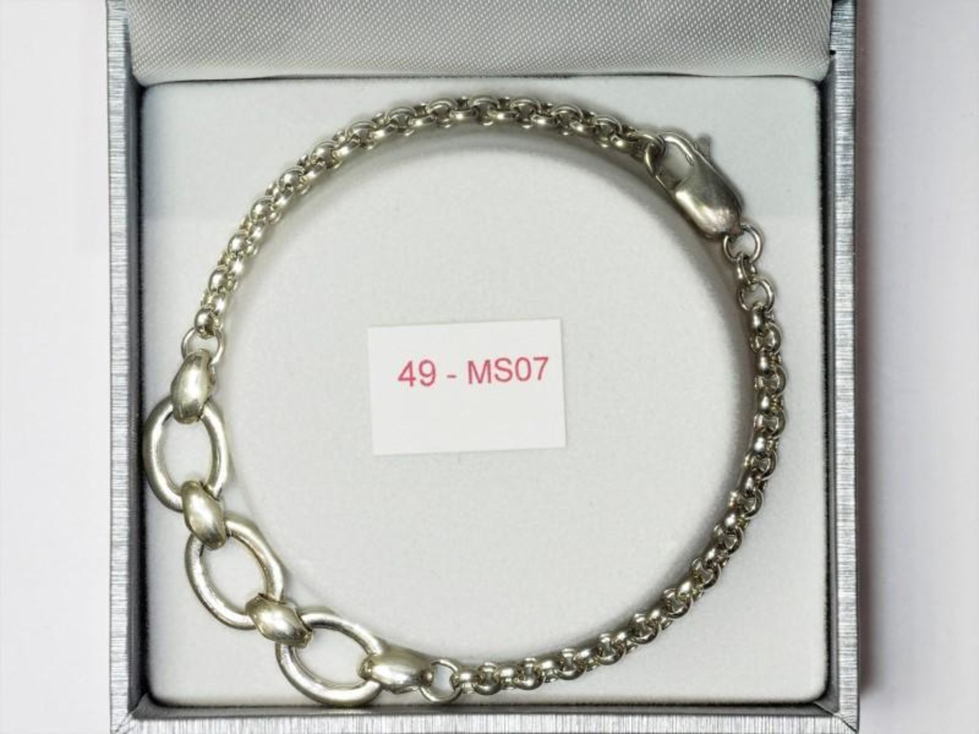 Sterling Silver Bracelet, Retail $160 (MS07 - 49) - Image 3 of 3