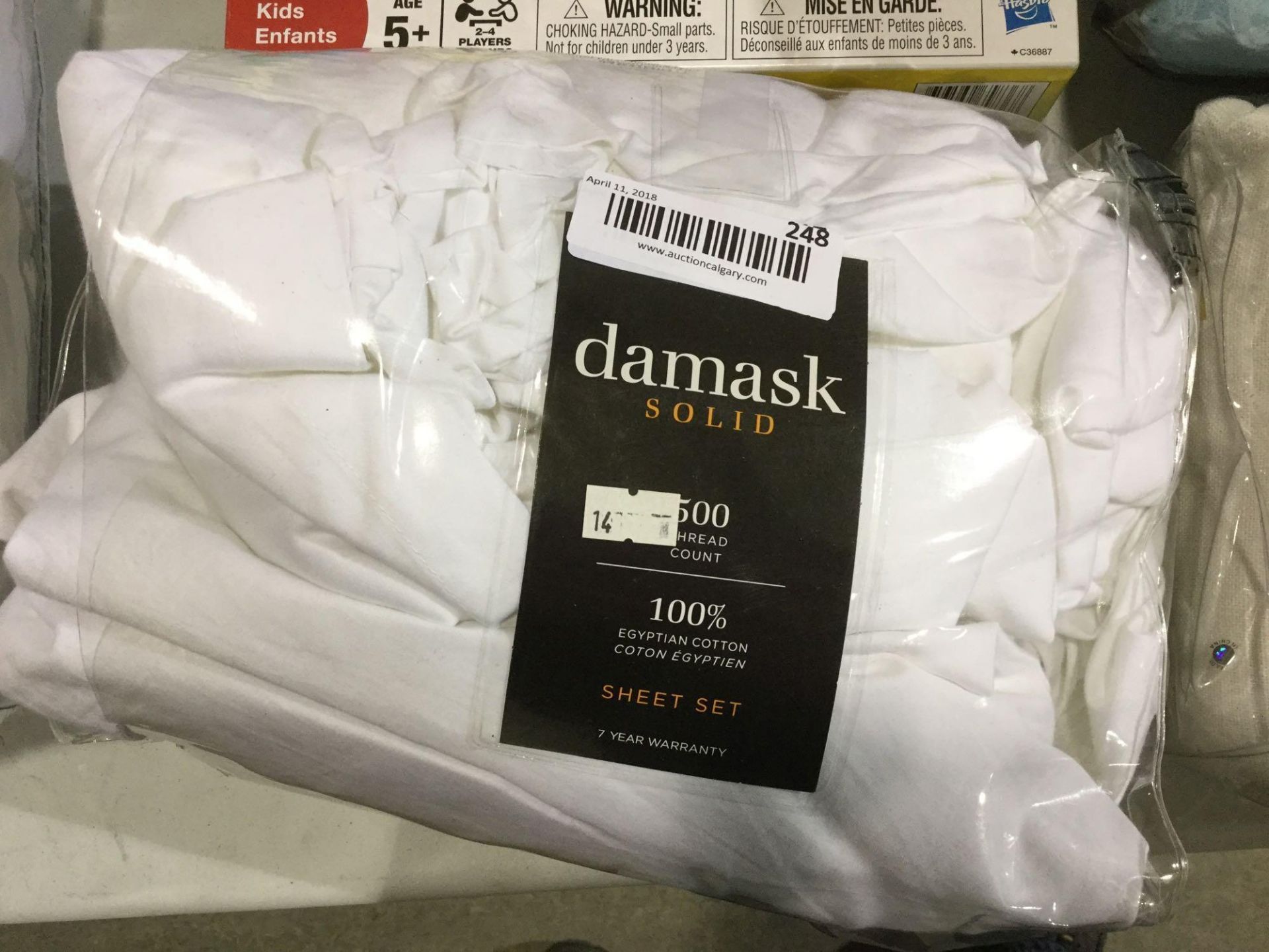 Damask Solid 500 Thread Count - Sheet set - White Queen