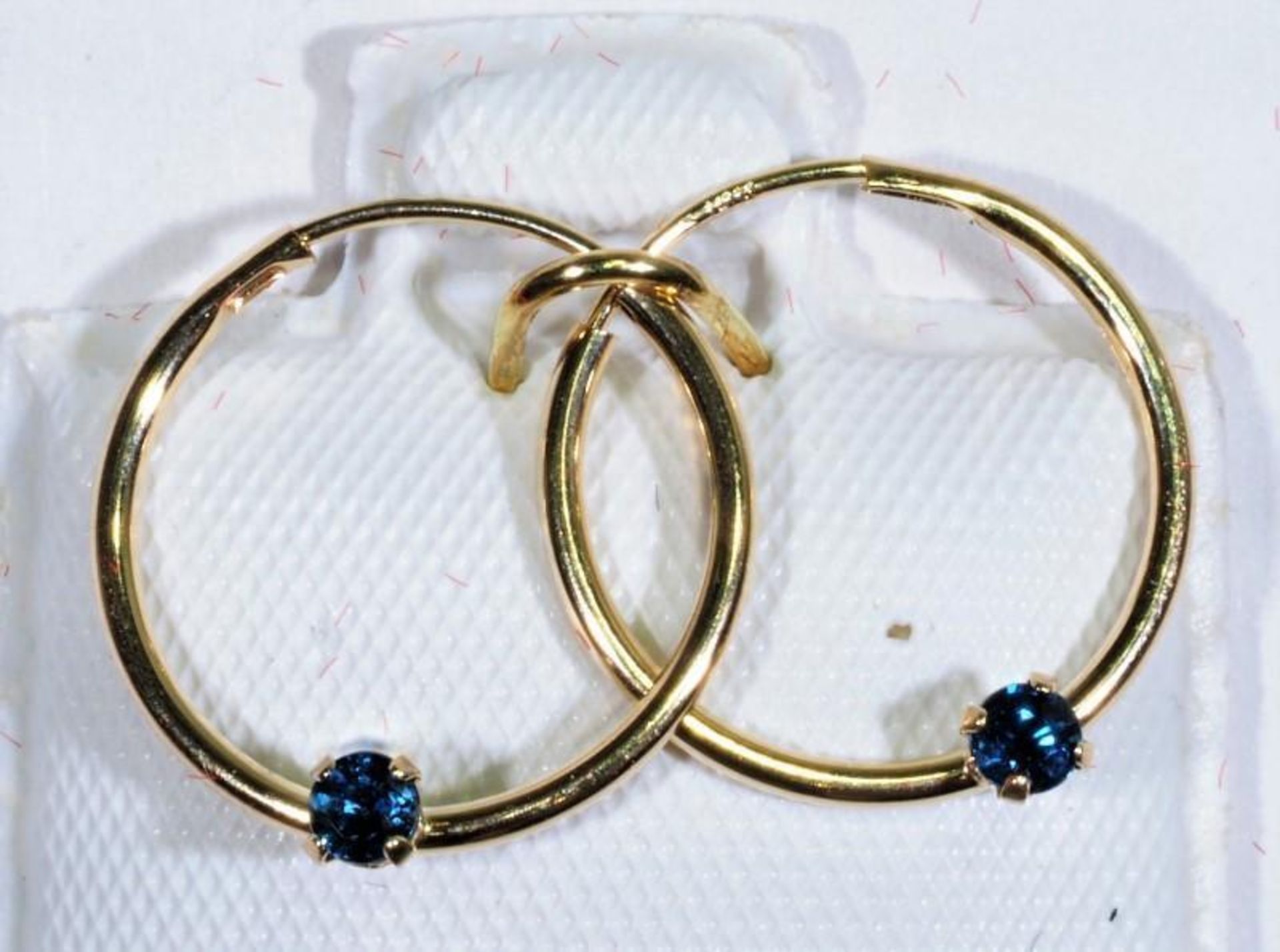 14K Gold Sapphire(0.15c) Earrings (Made In Canada), Retail $300 (MS19 - 11