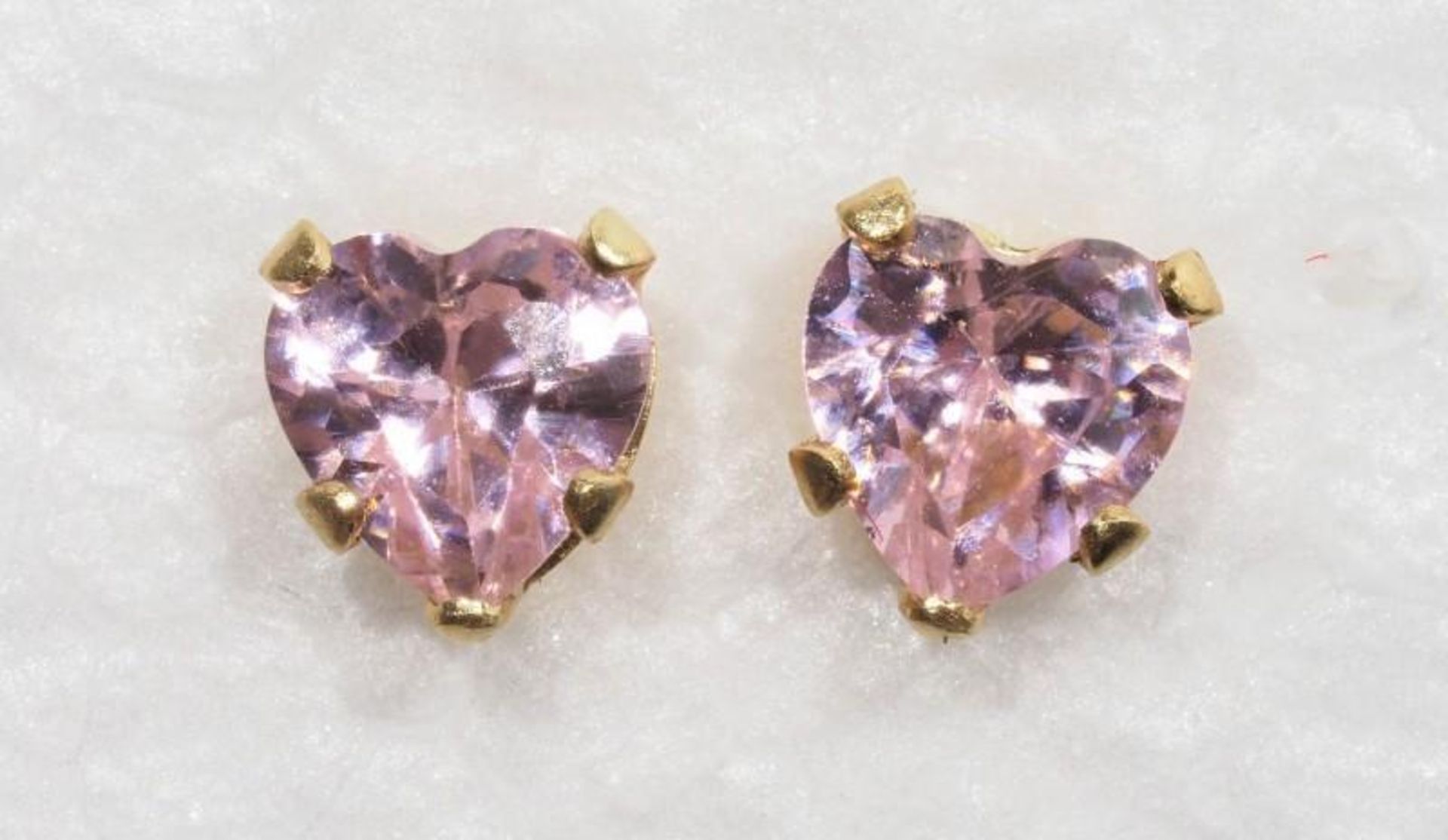 Pink Cubic Zirconia Screw Back Stud Earrings Made In Canada , Retail $200 (MS19 - 13)