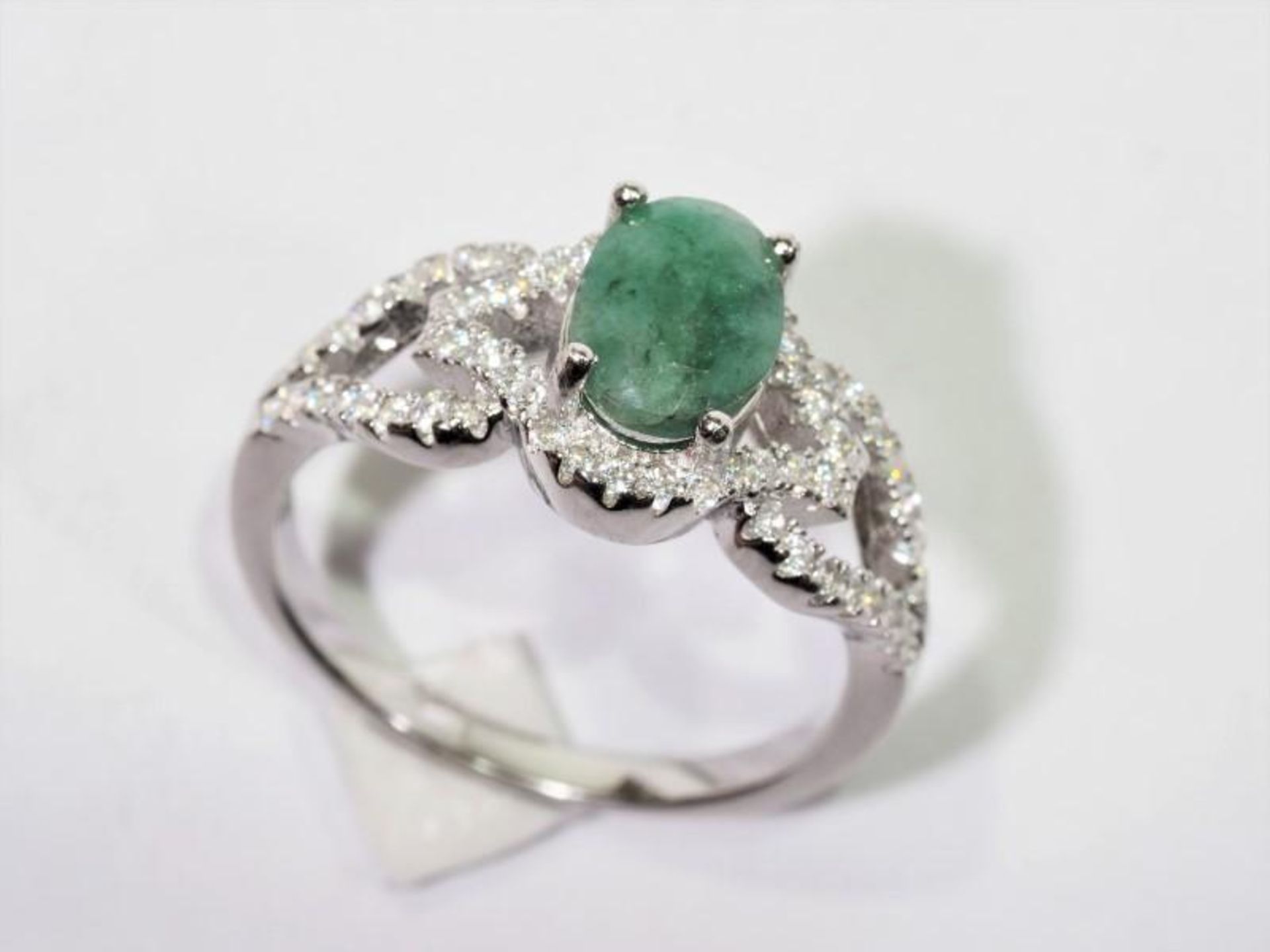 Sterling Silver Emerald Ring, Retail $300 (MS19 - 46) - Image 2 of 3