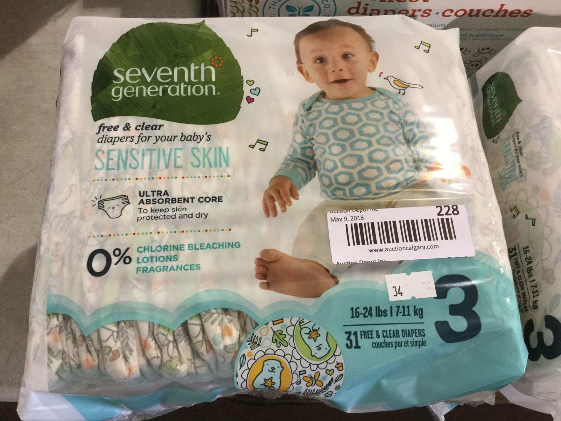 Seventh Generation 31 Diapers Size 3