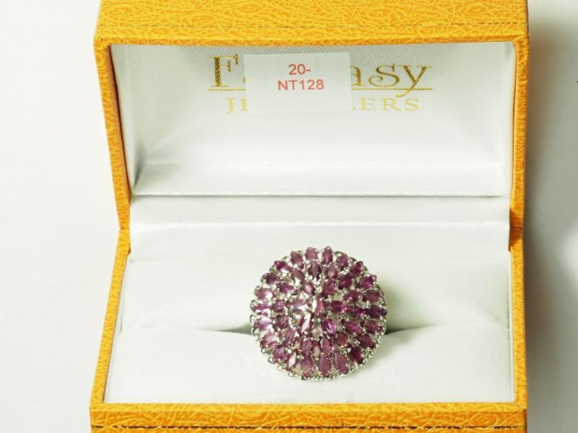 Sterling Silver 46 Ruby (36.8ct, July Birthstone) Floral Style Ring. Insurance Value $700 (20-NT128) - Image 2 of 3