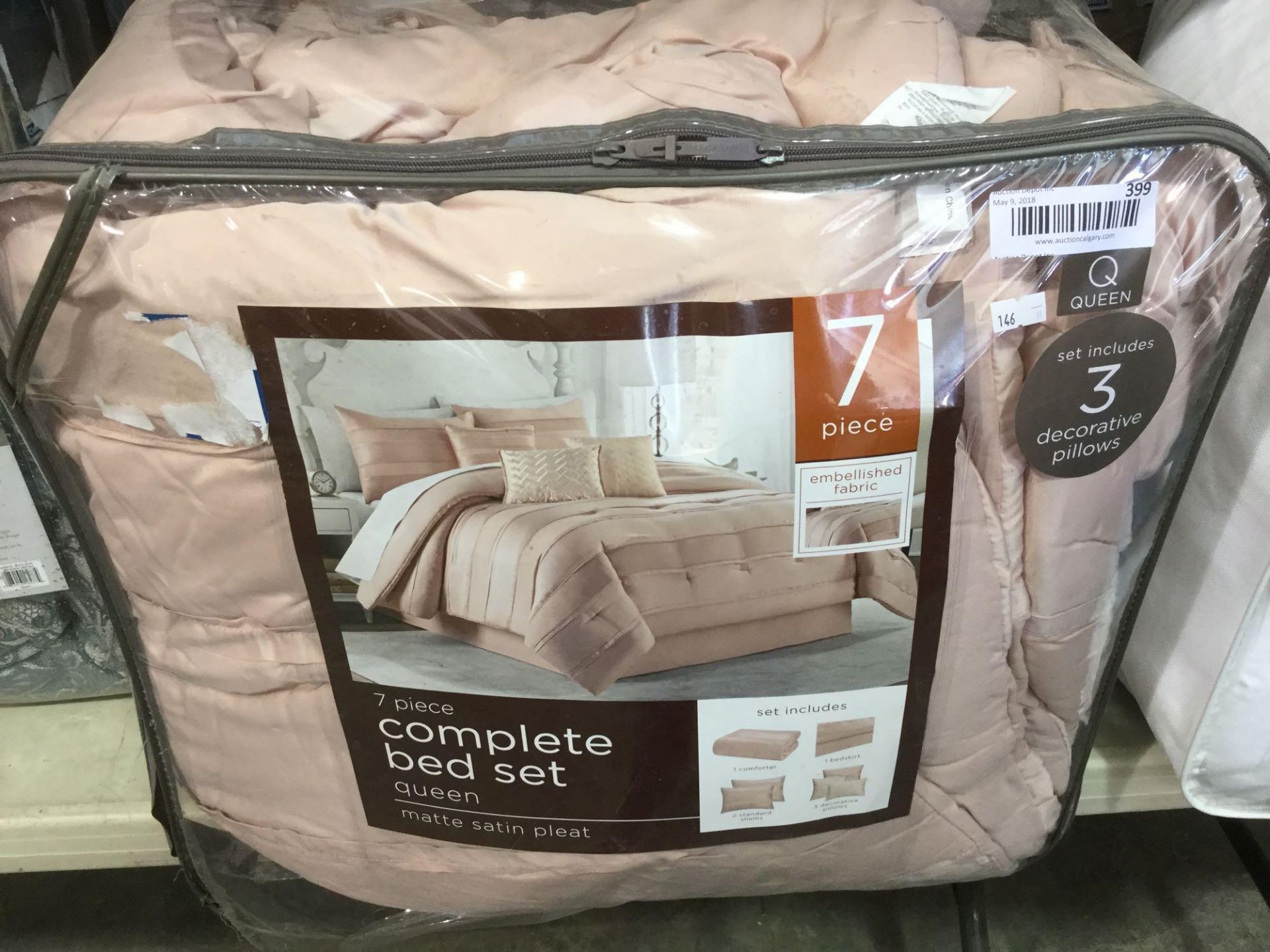 7 piece complete queen bed set