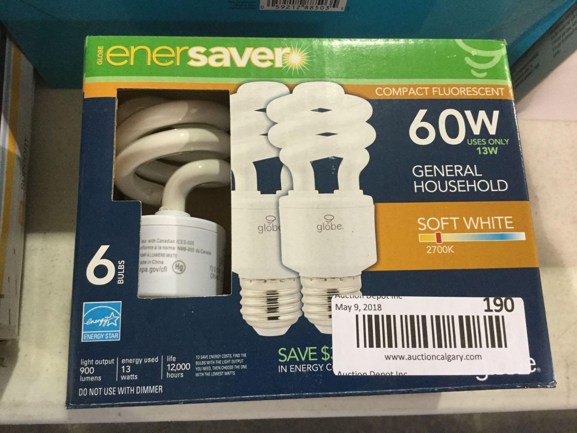 Globe 6 Bulbs 60W Florescent