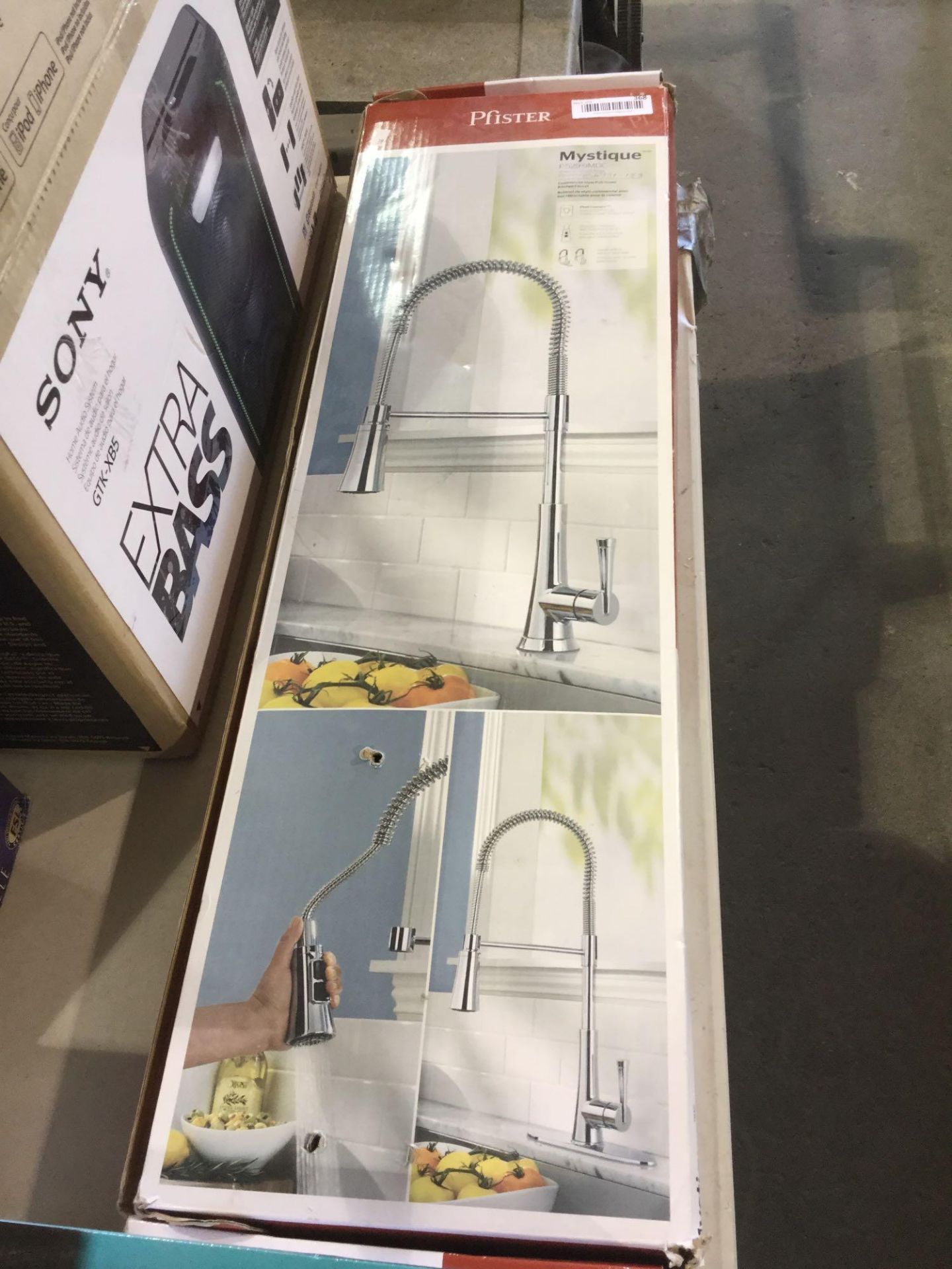 Pfister commercial style pull down kitchen faucet.