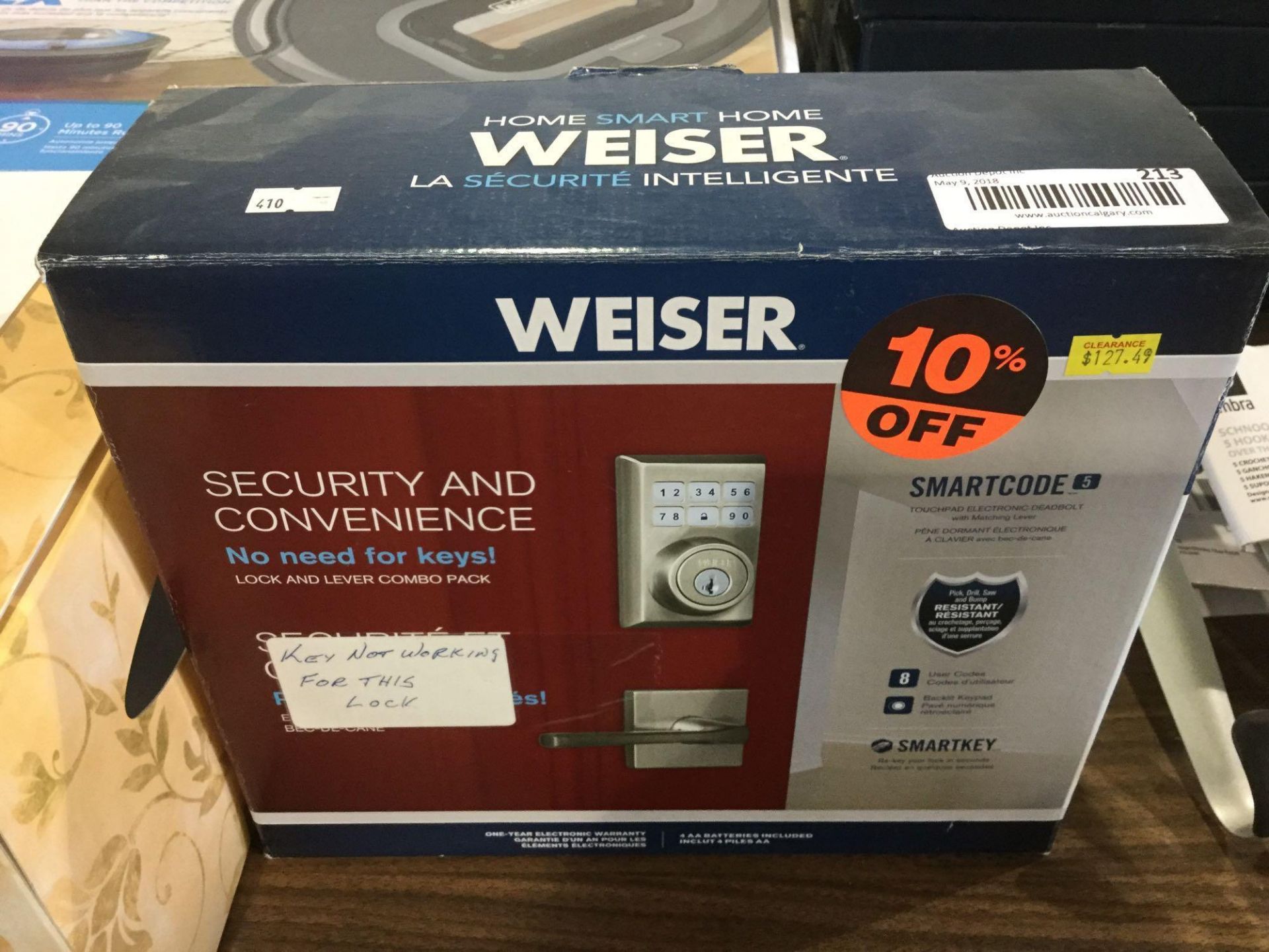 Weiser SmartCode Lock (Key Not Working)