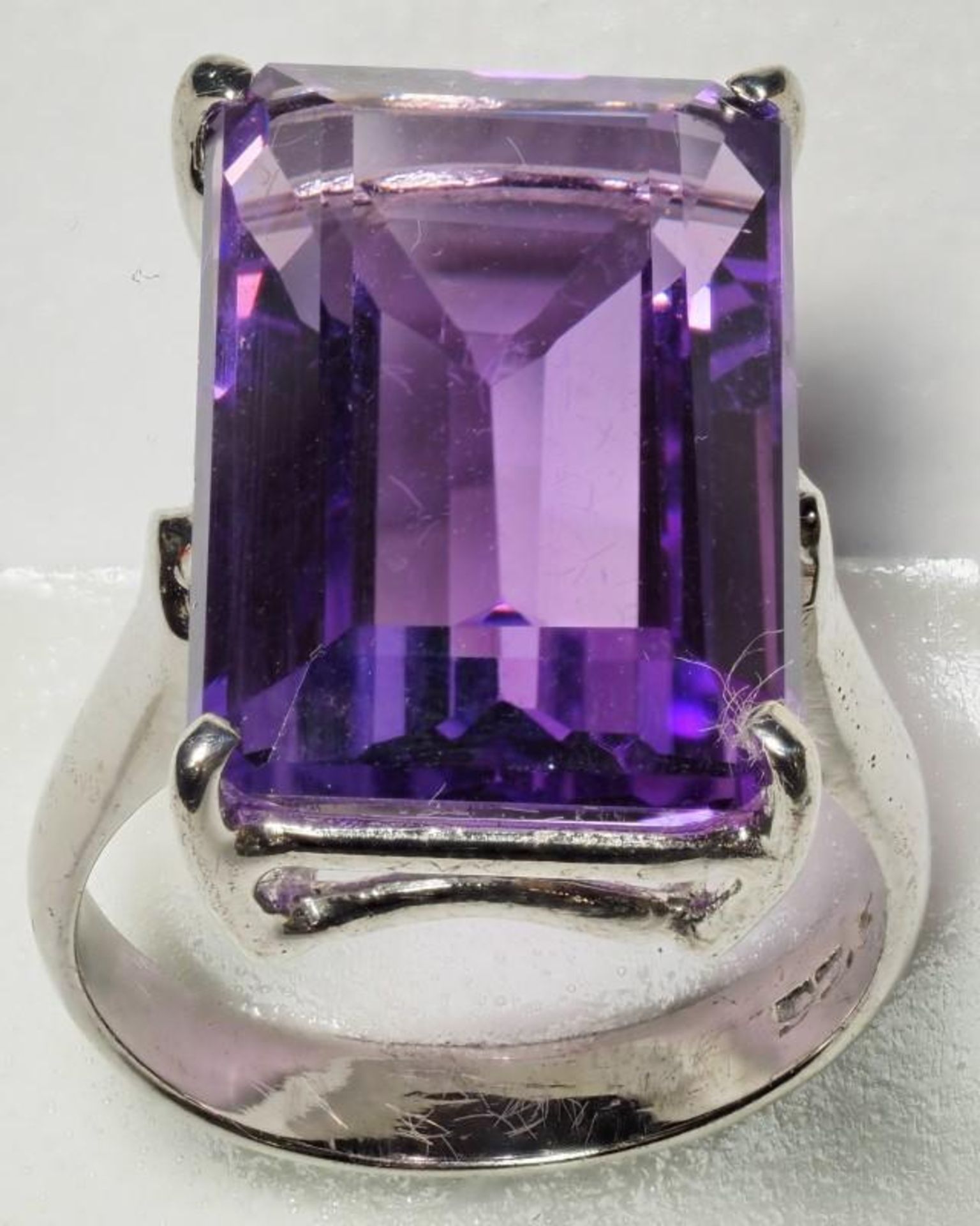 Sterling Silver Large Amethyst (11.0ct) Ring. Retail Appraised Value $600 (17-NT128)