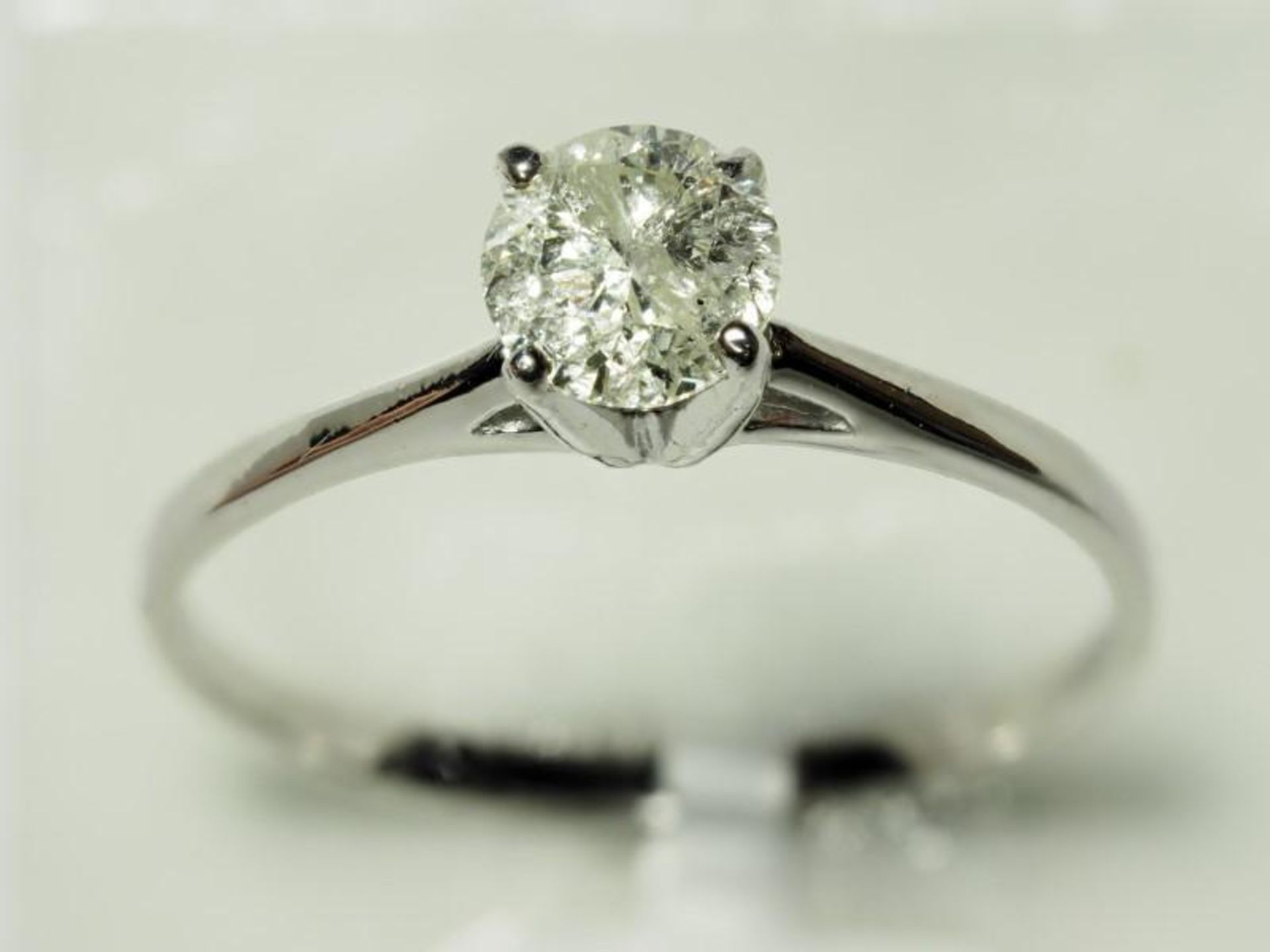 10K White Gold Diamond (0.57ct, April Birthstone) Solitaire Ring. Insurance Value $2589 (7-NT128)