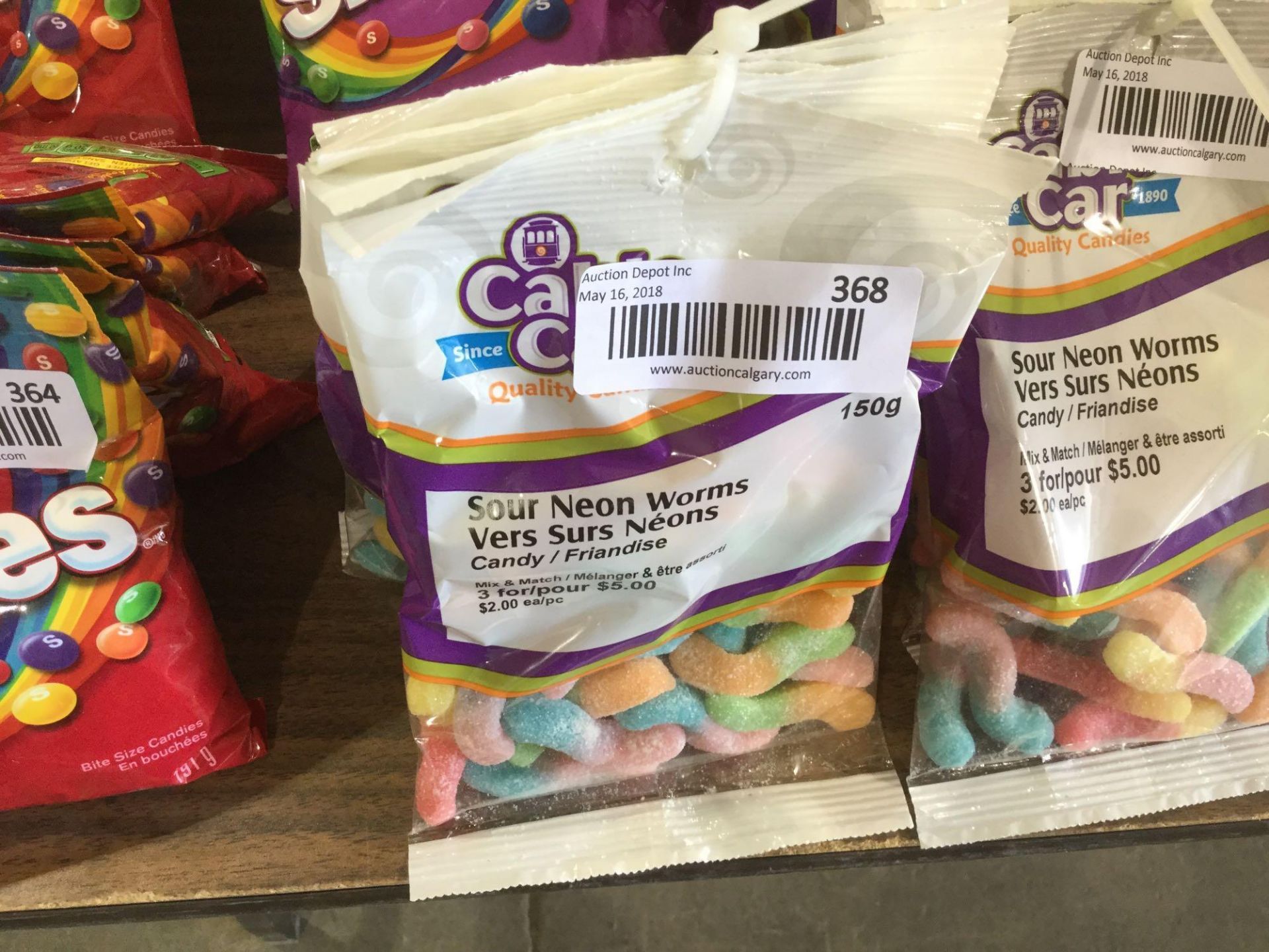 Cable Car Sour Neon Worms (5 x 150g)