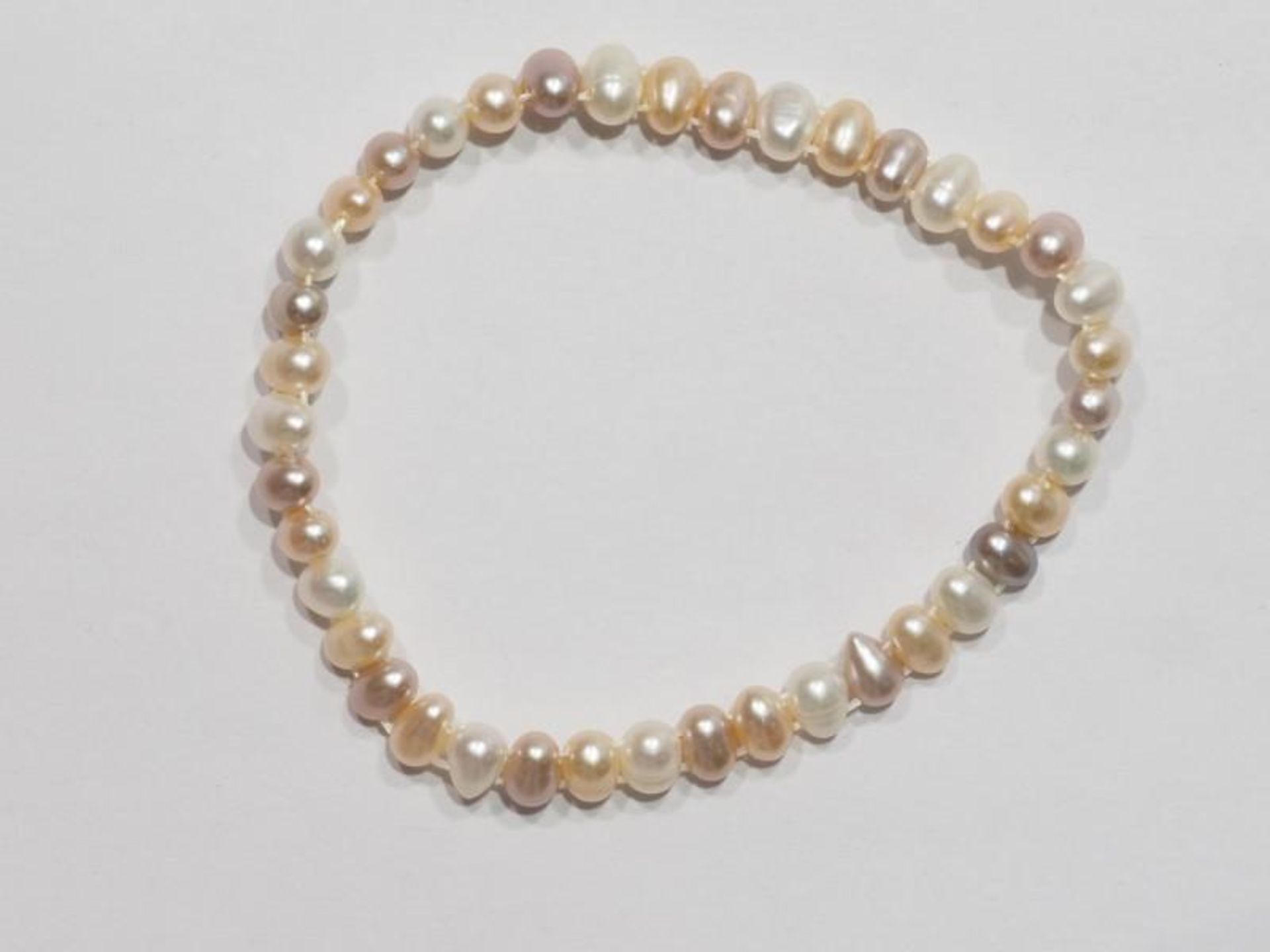 Freshwater Peach Pearl(June Birthstone) Flexible Bracelet, Retail $120 (MS19 - 30)
