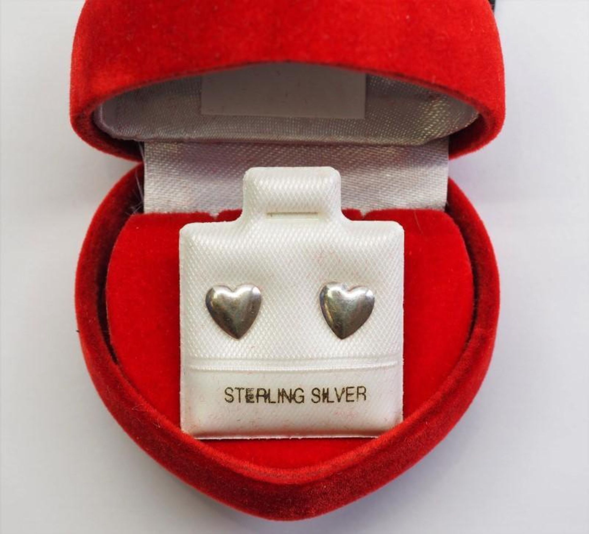 Sterling Silver Heart Shapped Earrings, Retail $40 (E10)