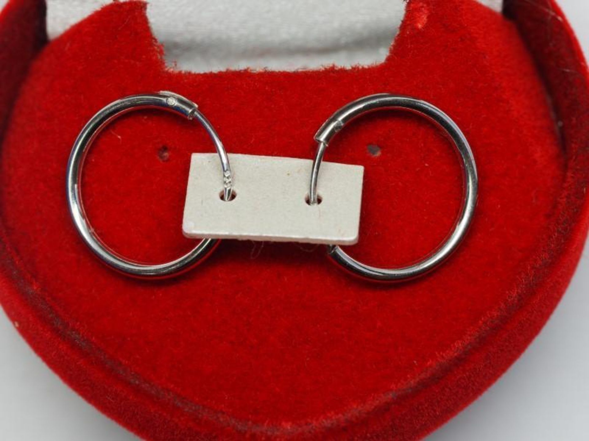 Sterling Silver Hoop Style Earrings, Retail $30 (E10 ) - Image 2 of 2