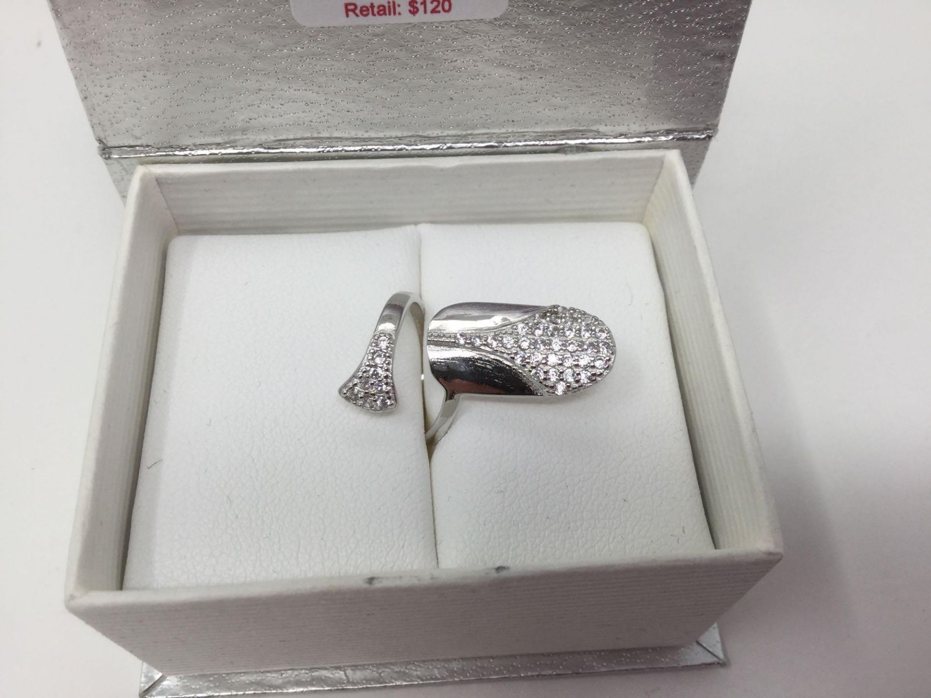 Sterling Silver Cubic Zirconia Ring - Retail $120 - Image 2 of 2