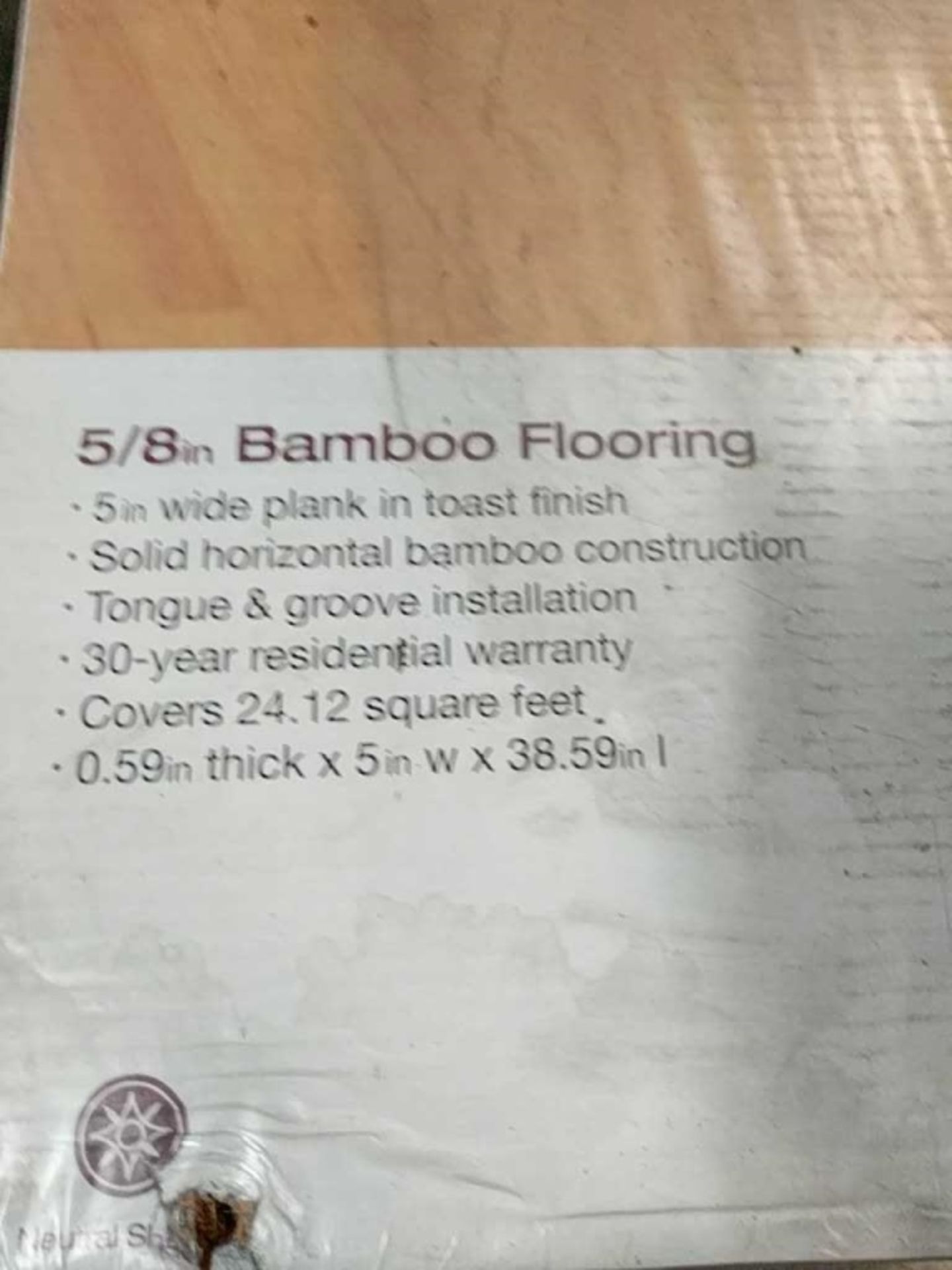 Lot of 5/8in Bamboo Flooring