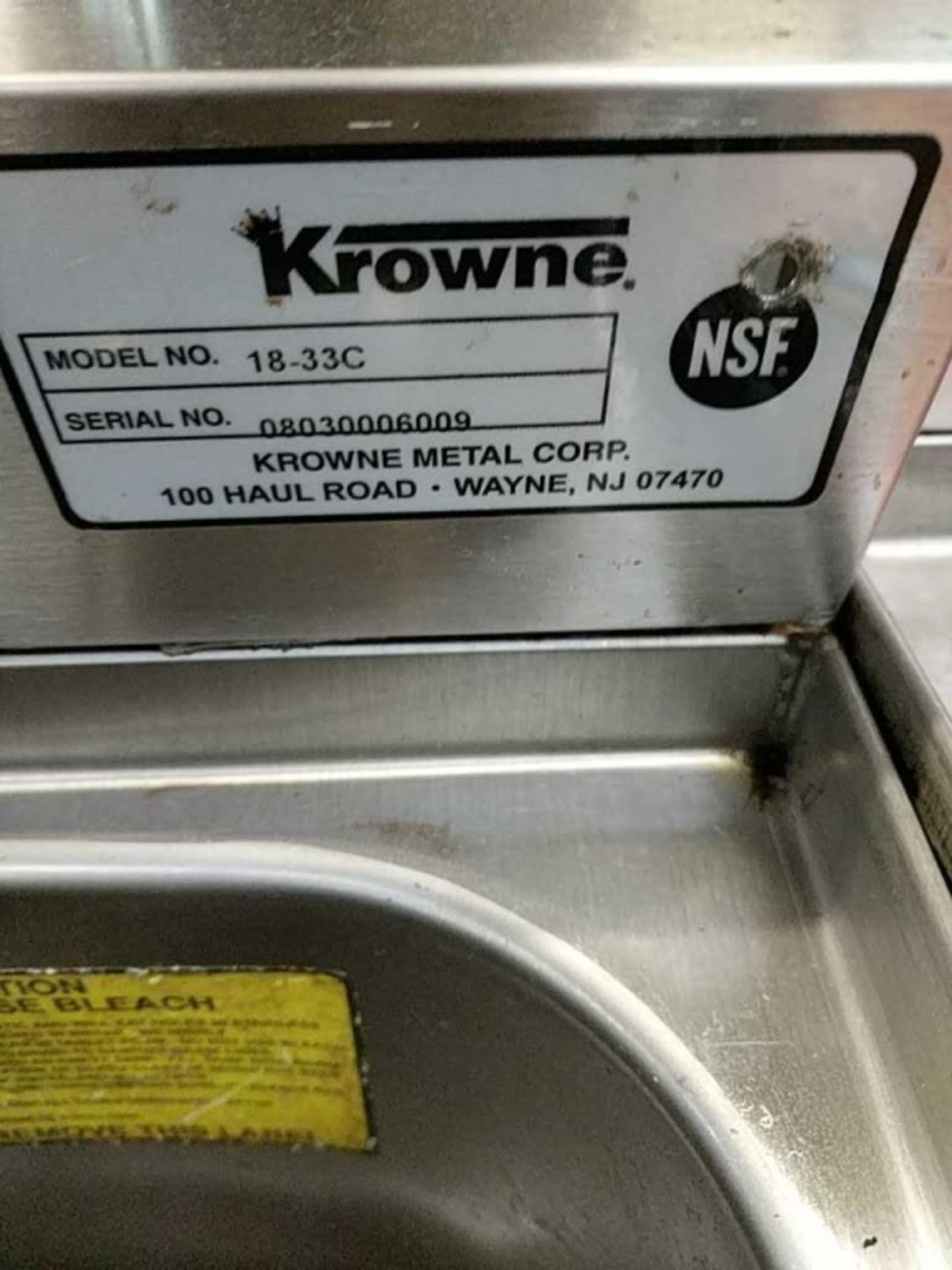 Krowne 3 Sink Stainless Steel - Image 2 of 2