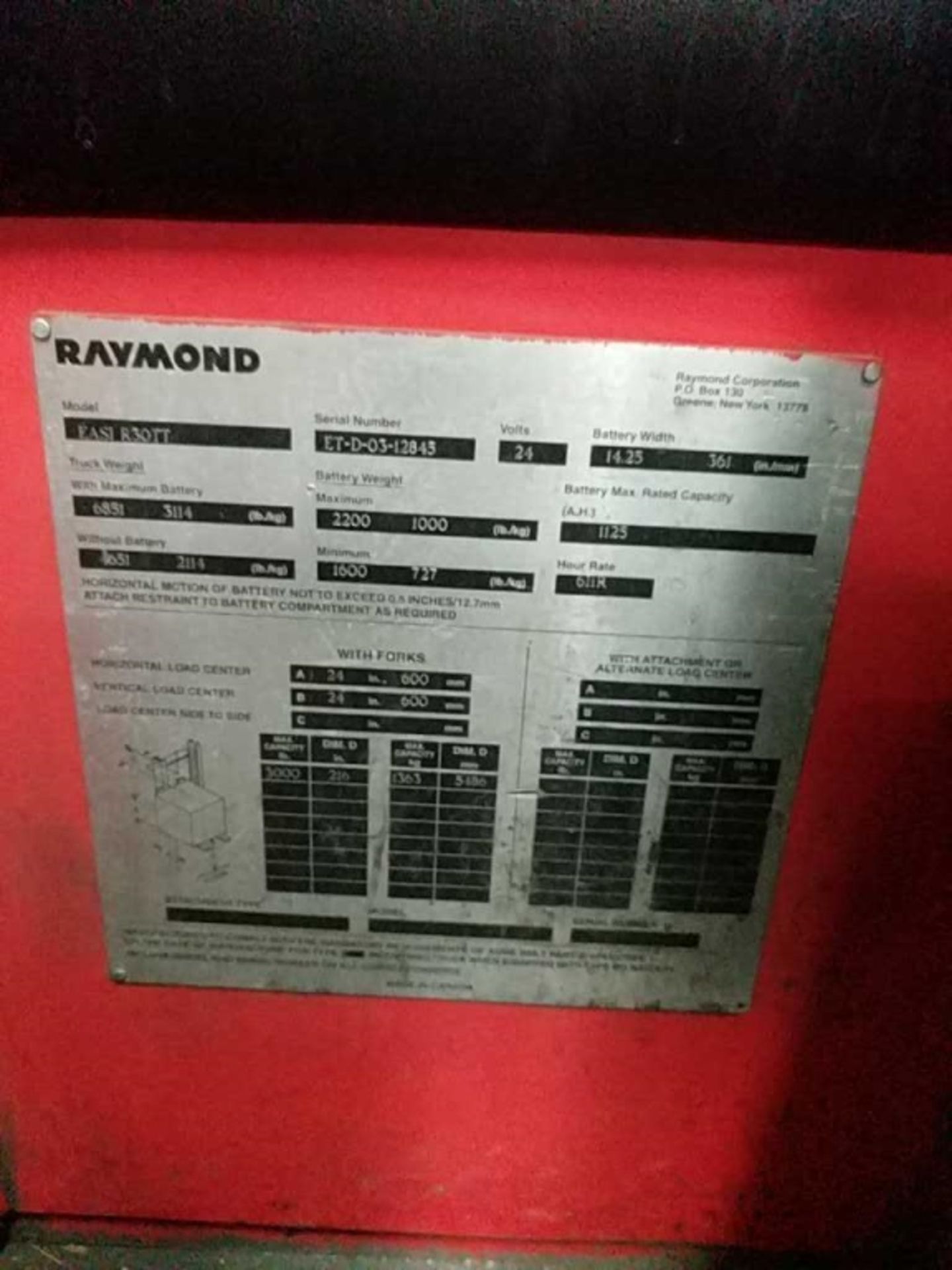 Raymond Electric Stand Up Forklift - Image 5 of 6