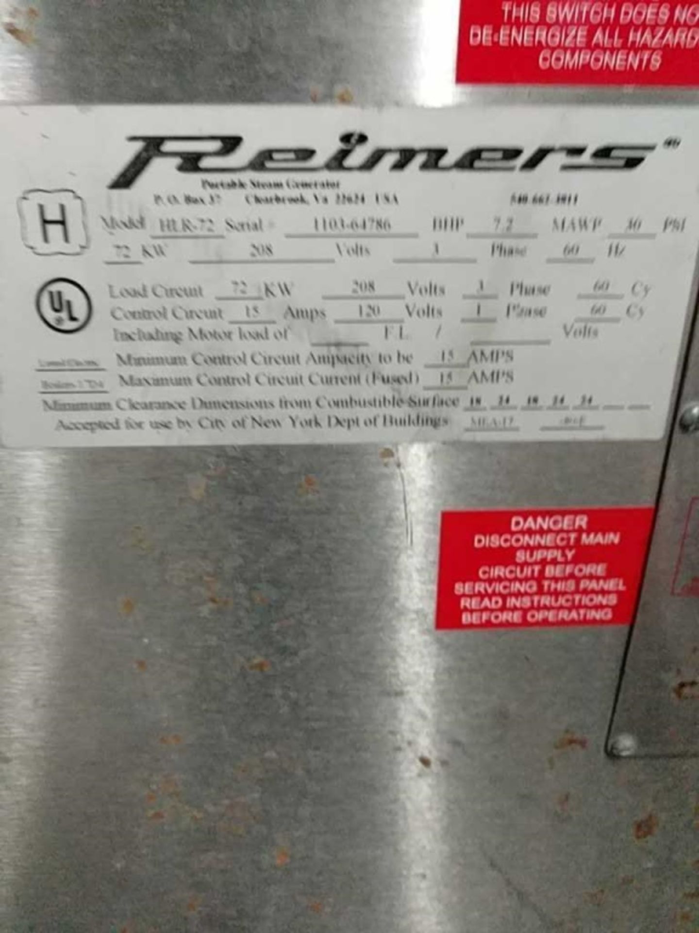 Reimers Portable Steam Generator