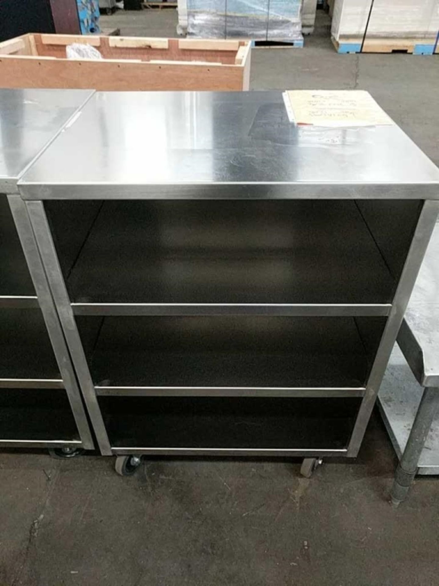 Stainless Steel 3 Shelf Storage Rack on Wheels - Image 2 of 3