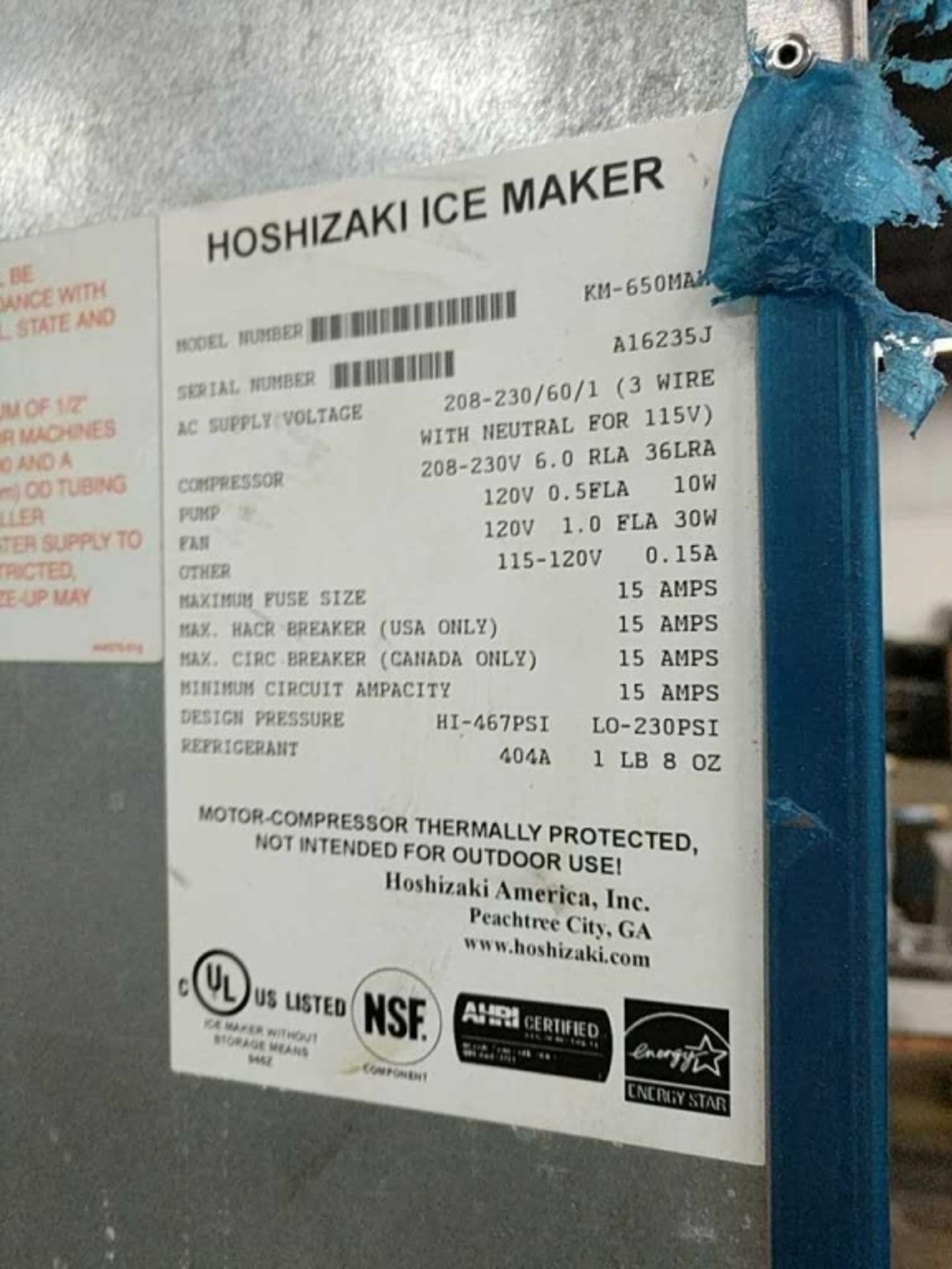 Hoshizaki KM-650MAH Ice Maker - Image 2 of 3