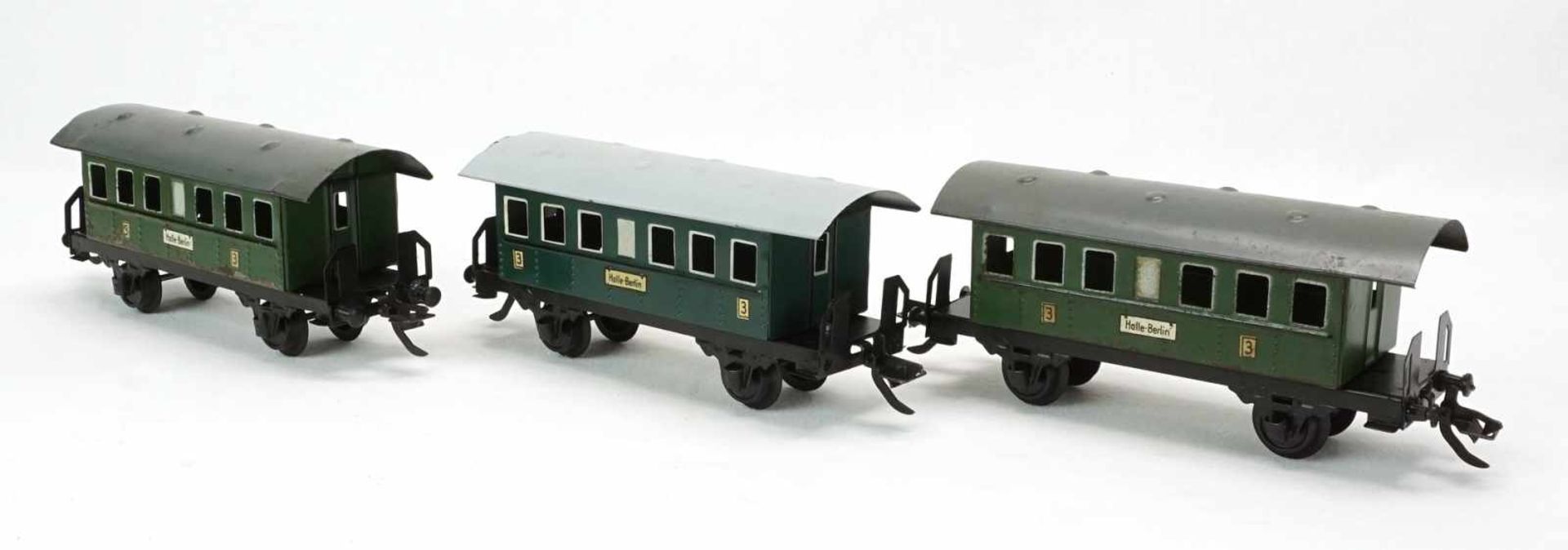 Zeuke Bahnen Lok T-48 mit drei Personenwagen, Spur 0, 2. Hälfte 20. Jh.Blech lithografiert, Lok - Bild 5 aus 5