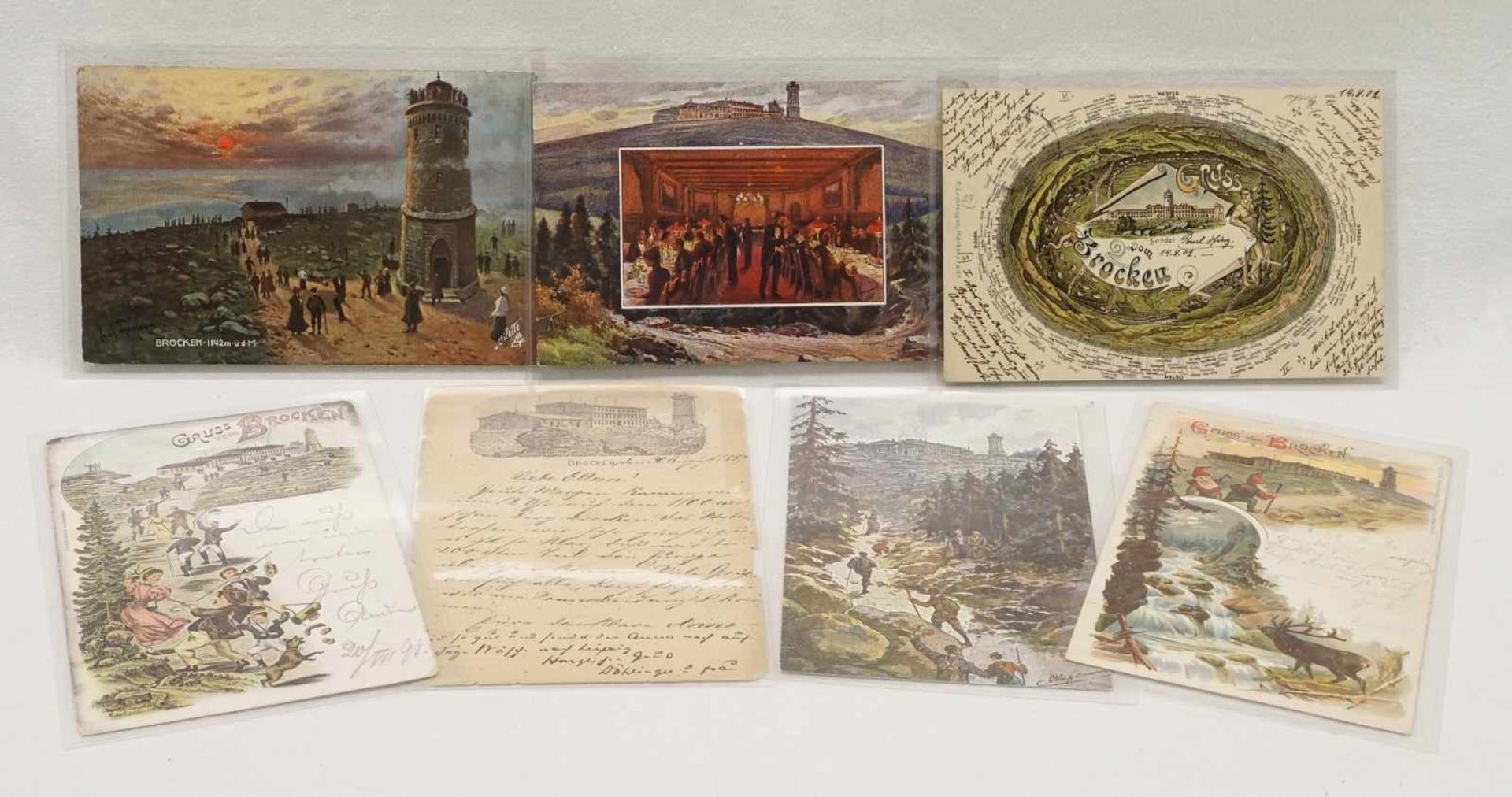 24 Postkarten vom Brocken, 1886 - 1926schöne Sammlung zum Thema Brocken, Gruß- und Lithografie- - Bild 2 aus 5