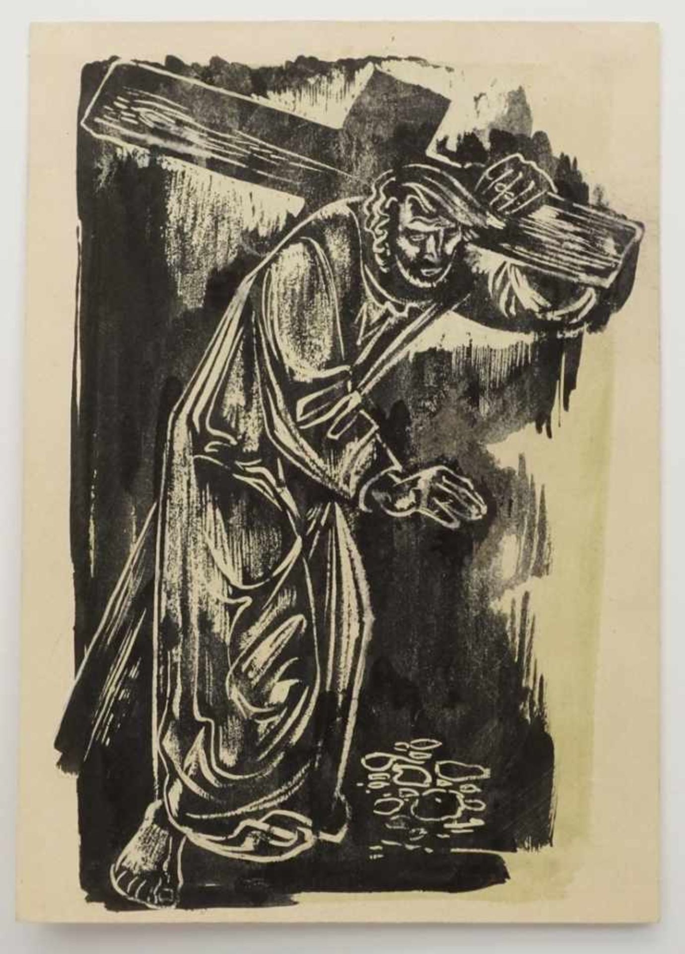 Richard Schwarzkopf, "Christus trägt das Kreuz"(1893 Bonn - 1963 Düsseldorf), Tusche/ - Bild 3 aus 4