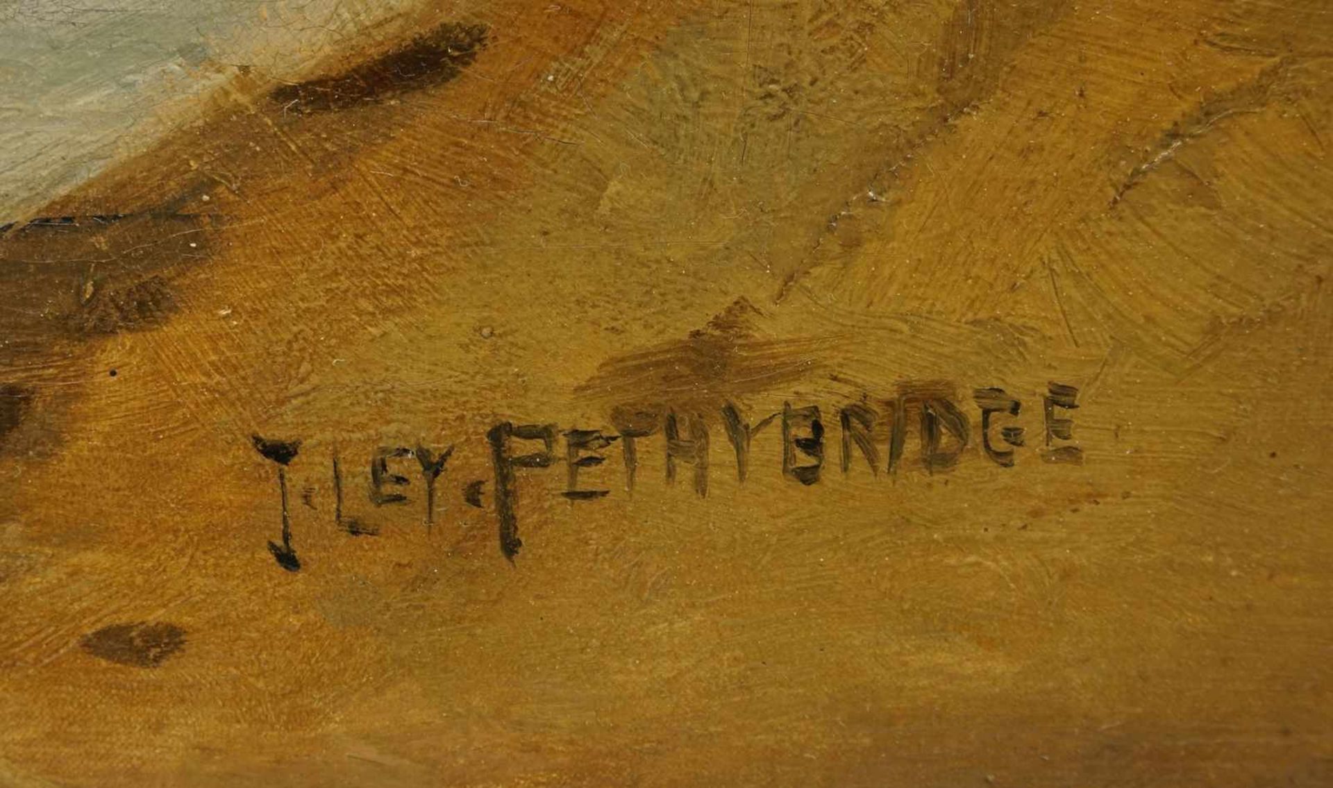 John Ley Pethybridge, "Am Flussufer"(geb. 1865), Öl/Leinwand doubliert, unten rechts signiert, um - Bild 4 aus 4