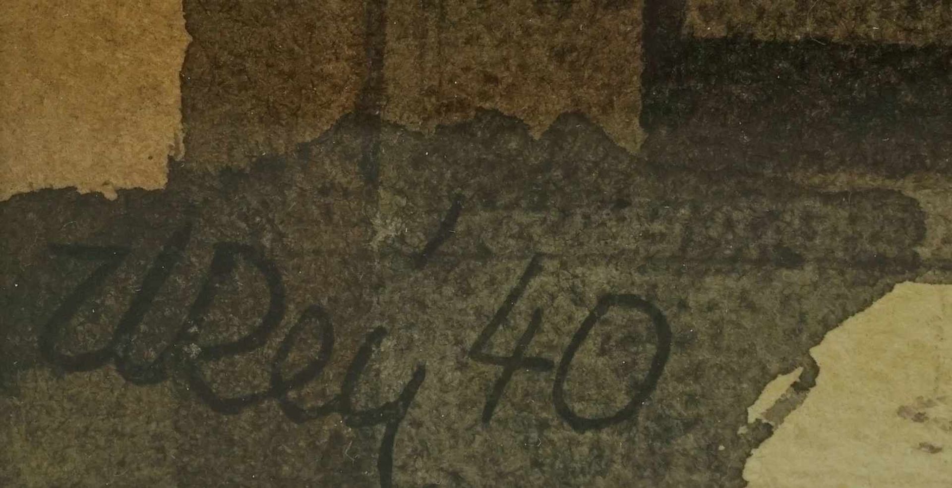 U. Rey, "Halberstadt Blick zum Holzmarkt"Aquarell/Papier, unten links signiert, datiert (19)40, - Bild 4 aus 4