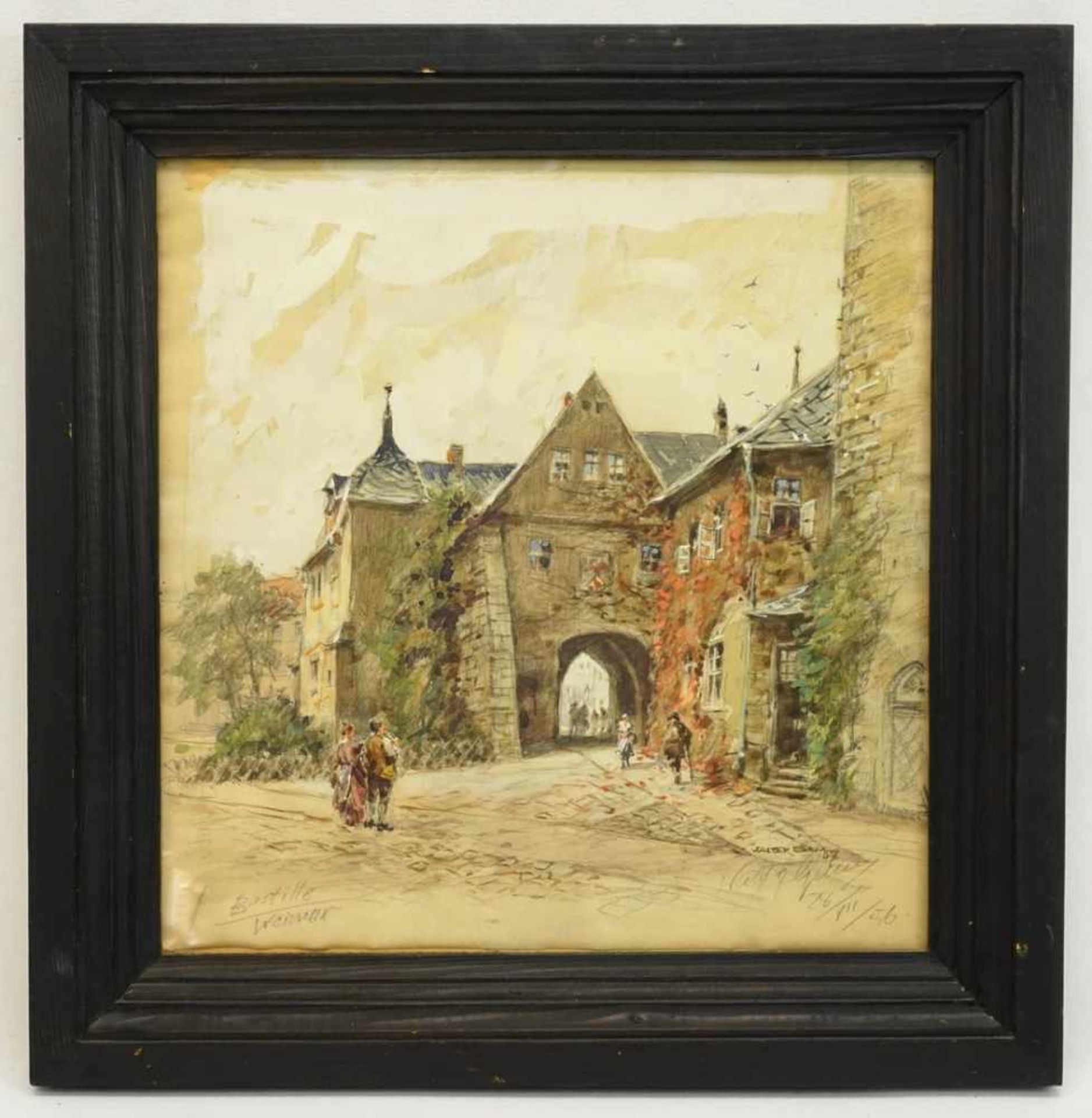 Walter Gemm, "Bastille Weimar"Harzmaler (1898 Halberstadt - 1973 Osterwieck), Aquarell/Papier, unten - Bild 2 aus 4