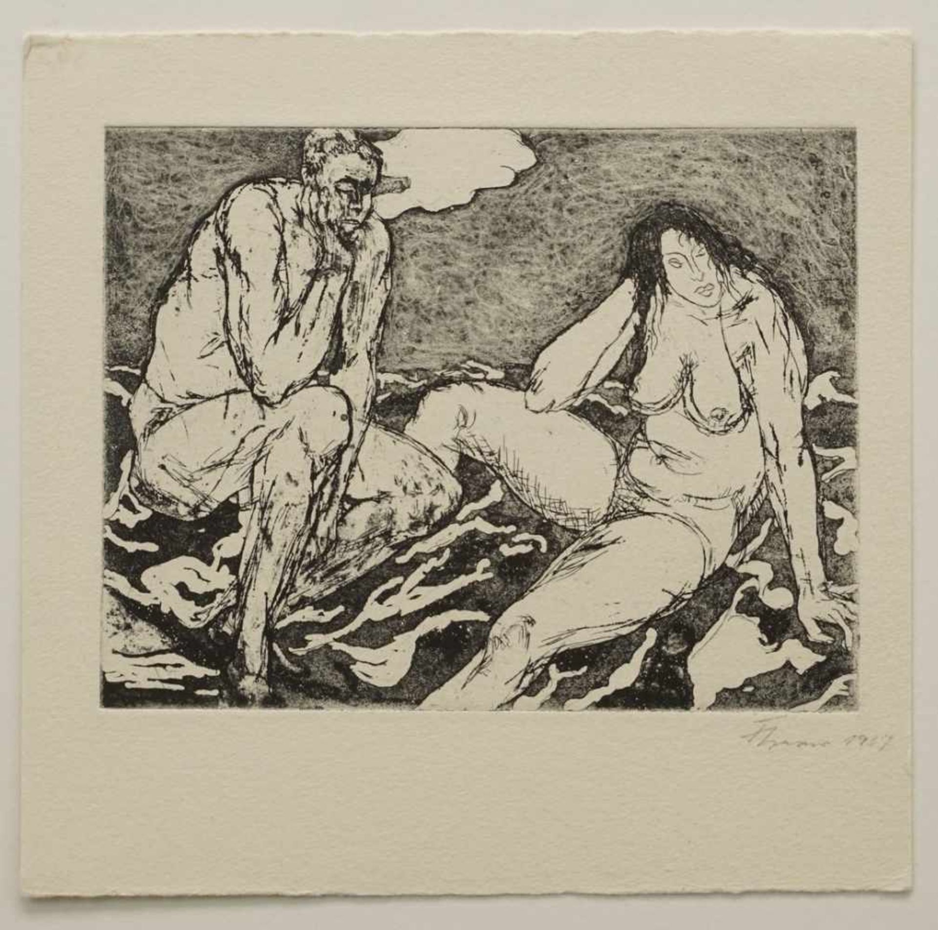 Fritz Cremer, "Abgemagertes Pferd" und "Sitzendes nacktes Paar"(1906 Arnsberg - 1993 Berlin), - Bild 4 aus 5