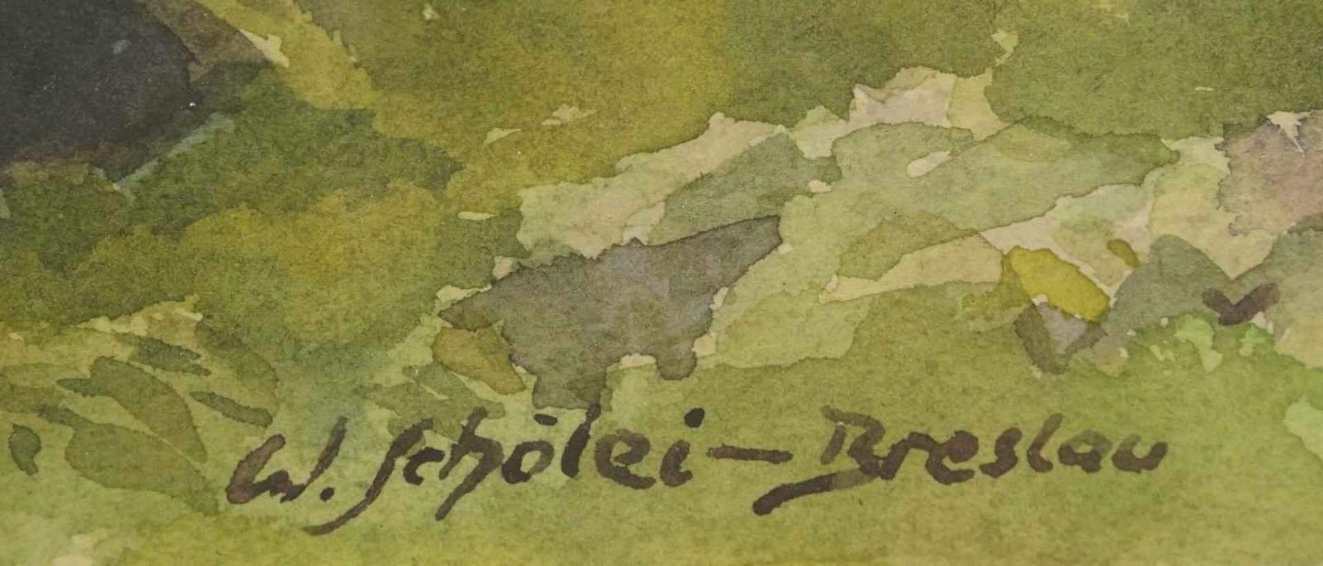 Walter Schölei-Breslau, "Felsige Landschaft"(1891 - 1958), Aquarell/Papier, unten rechts signiert, - Image 4 of 4